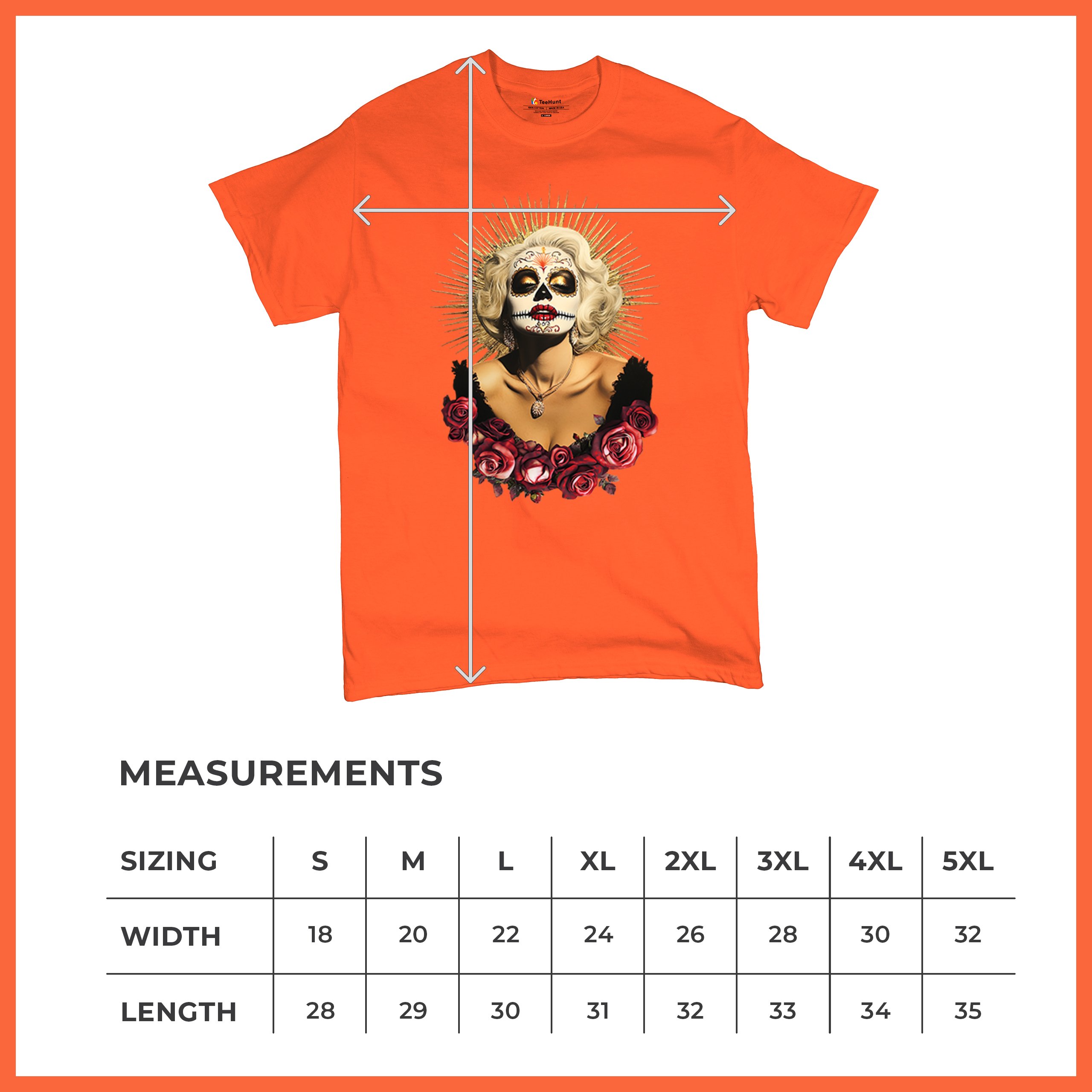 Golden Age Sugar Skull T-shirt Day of Dead Rose Dia de Los Muertos Men's Tee - Picture 22 of 113