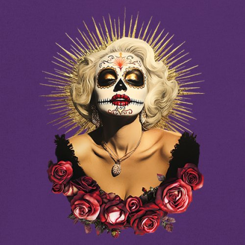 Golden Age Sugar Skull T-shirt Day of Dead Rose Dia de Los Muertos Men's Tee - Picture 32 of 113