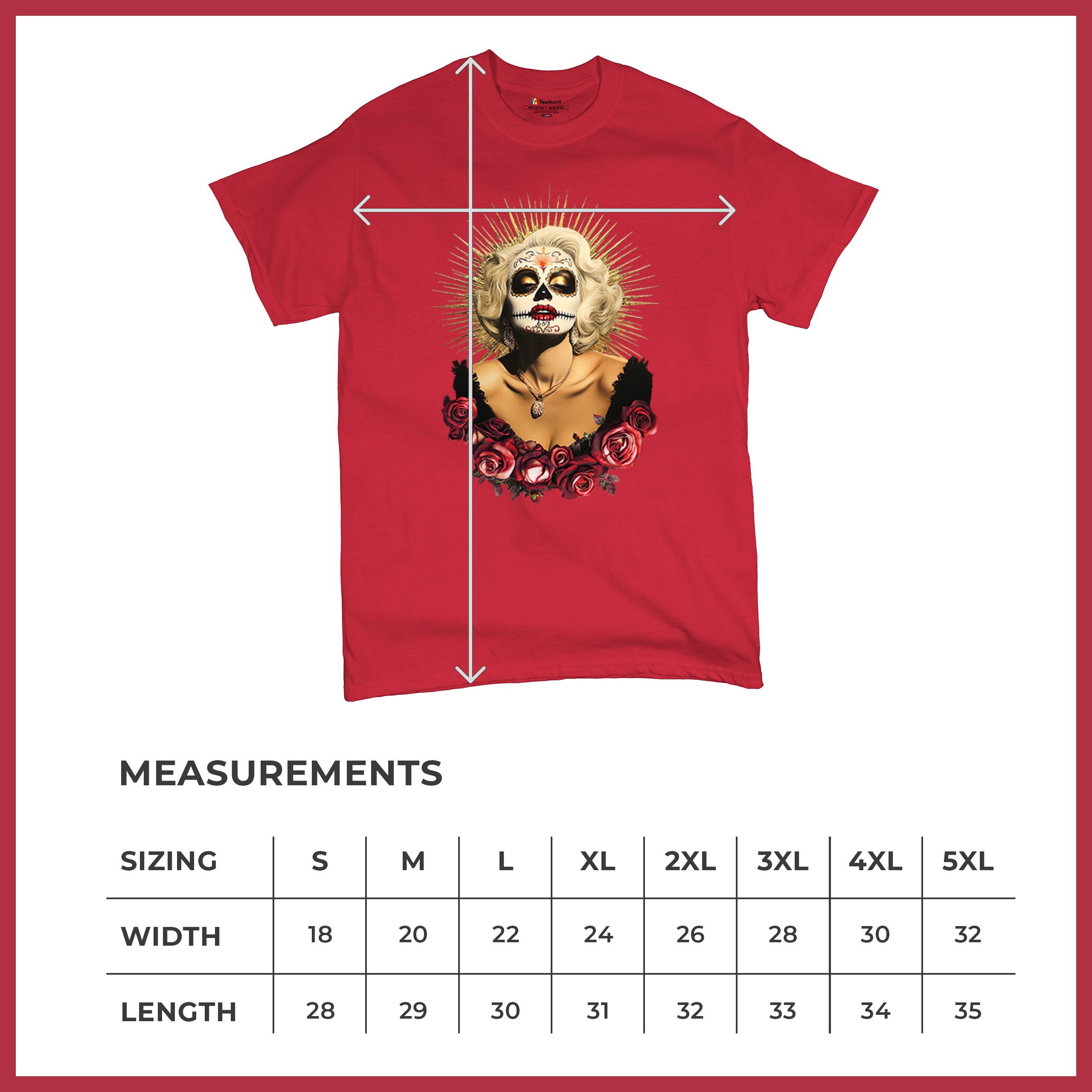 Golden Age Sugar Skull T-shirt Day of Dead Rose Dia de Los Muertos Men's Tee - Picture 43 of 113