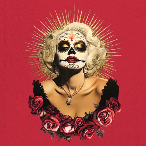 Golden Age Sugar Skull T-shirt Day of Dead Rose Dia de Los Muertos Men's Tee - Picture 39 of 113