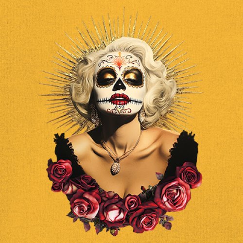 Golden Age Sugar Skull T-shirt Day of Dead Rose Dia de Los Muertos Men's Tee - Picture 109 of 113