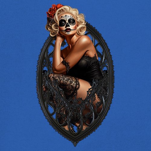 Gothic Sugar Skull Pinup Sweatshirt Dia de los Muertos Dark Seductive Crewneck - Picture 46 of 50