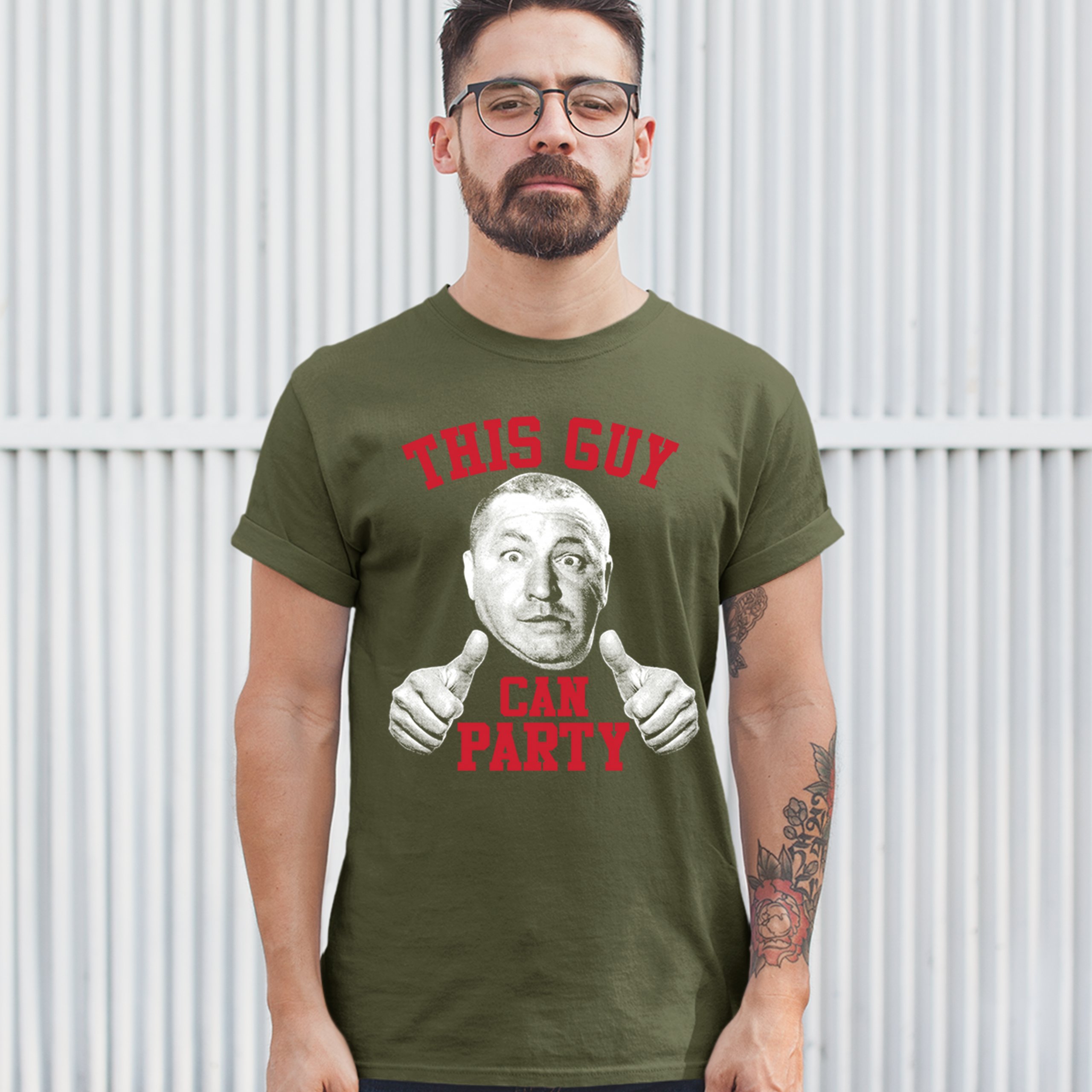 This Guy Can Party T-shirt Curly Howard The Three Stooges Men's Tee - Picture 37 of 45