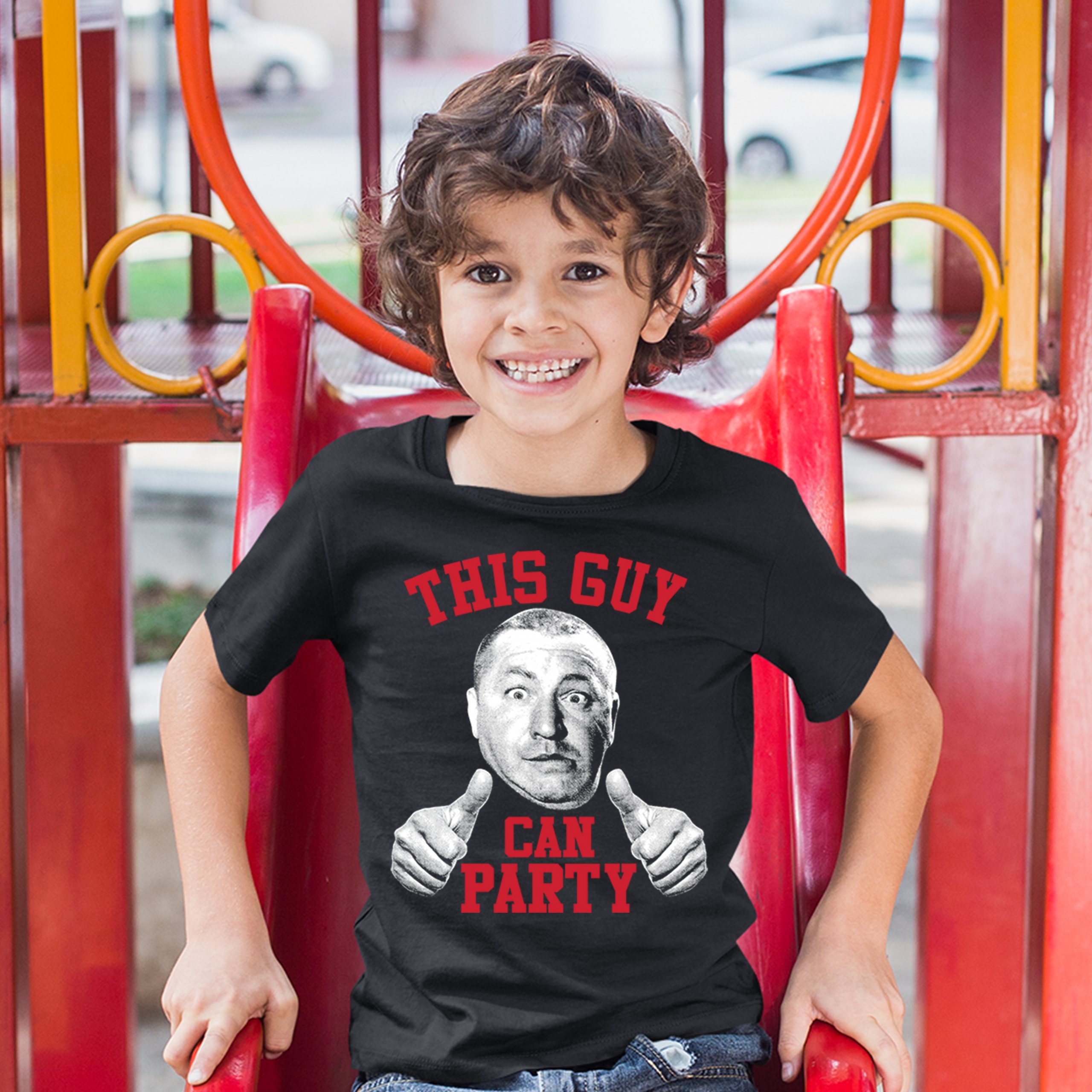 This Guy Can Party Youth T-shirt Curly Howard The Three Stooges Kids - Picture 5 of 17