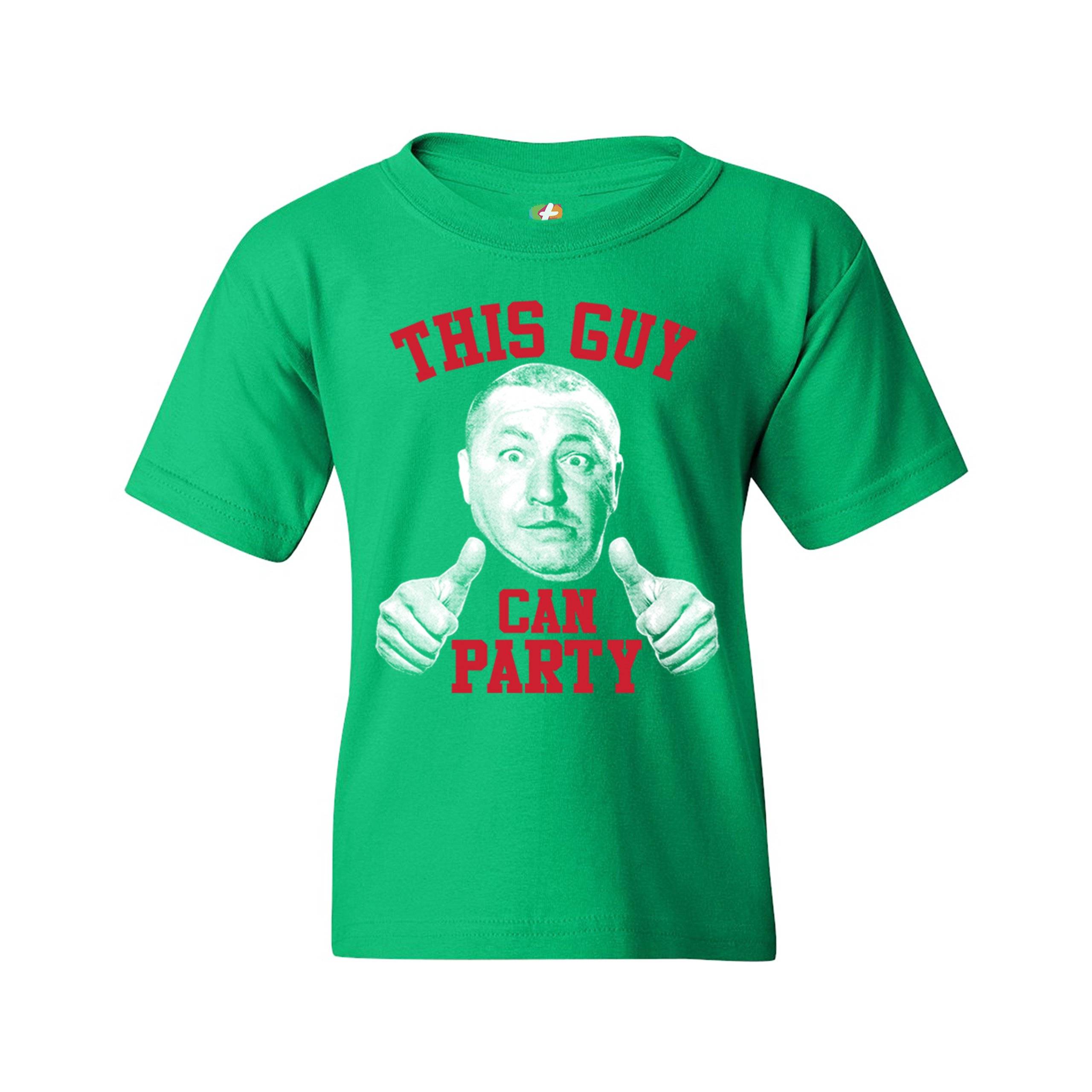 This Guy Can Party Youth T-shirt Curly Howard The Three Stooges Kids - Picture 7 of 17