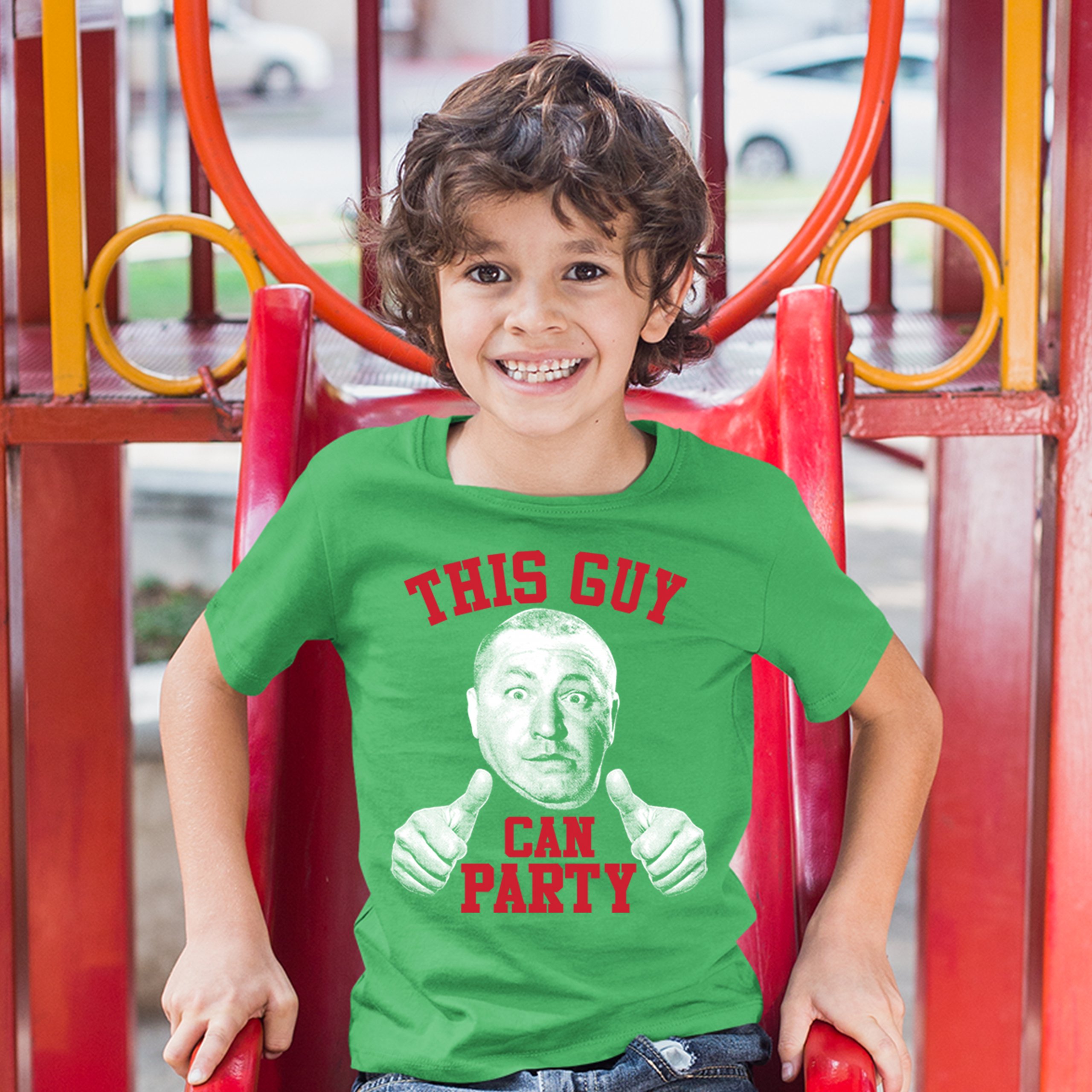 This Guy Can Party Youth T-shirt Curly Howard The Three Stooges Kids - Picture 9 of 17