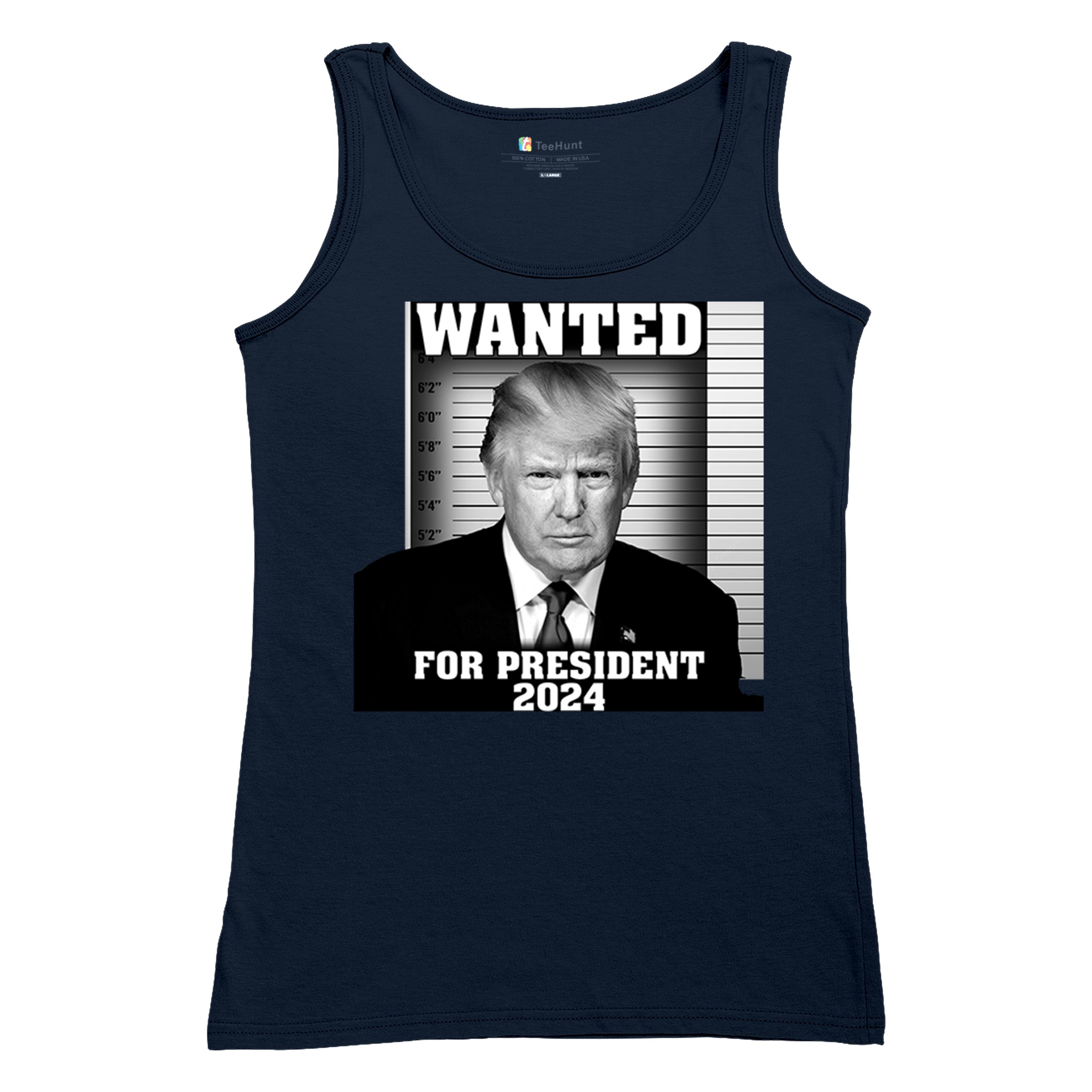 Donald Trump Wanted for President 2024 Women's Tank Top Mugshot MAGA America - Picture 27 of 36