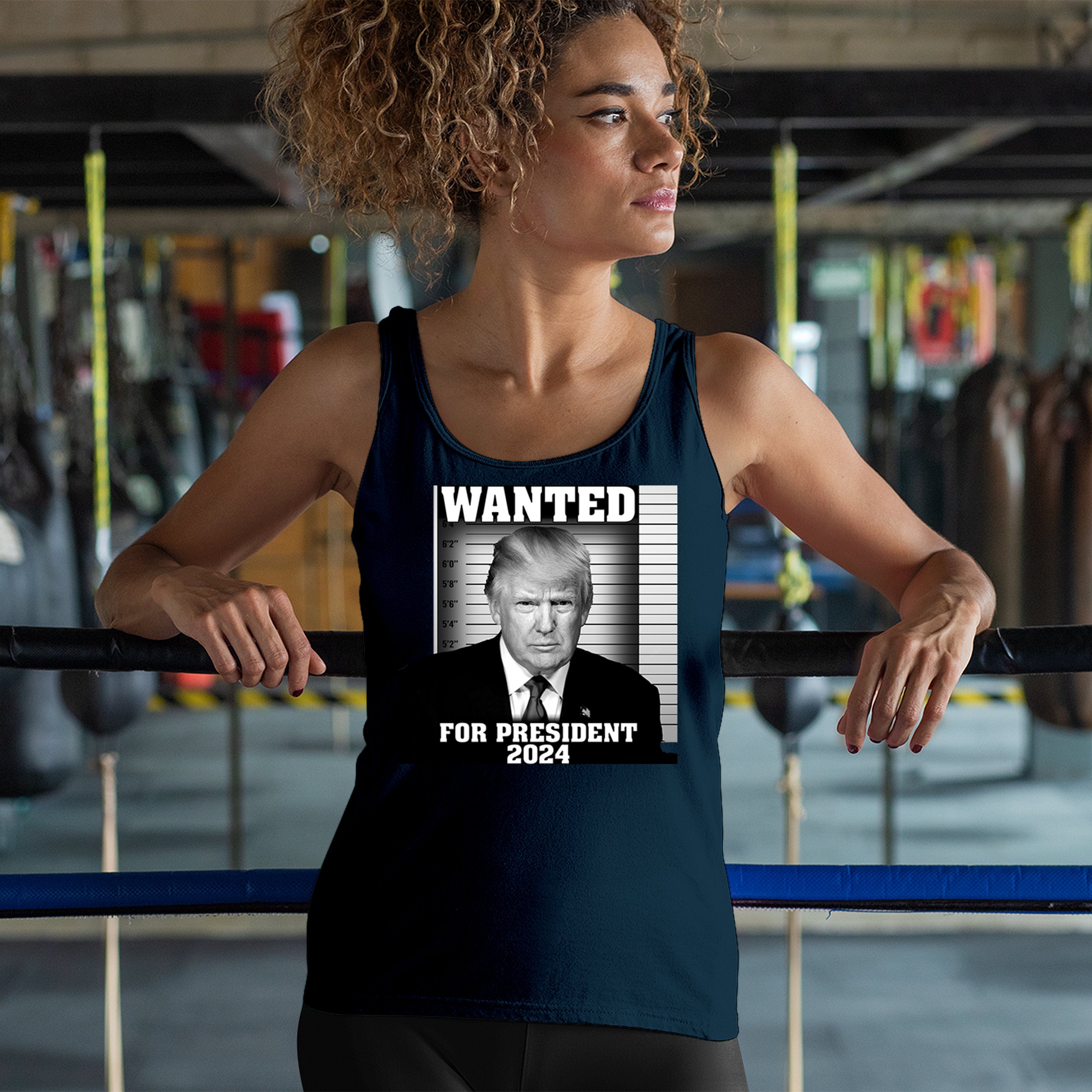 Donald Trump Wanted for President 2024 Women's Tank Top Mugshot MAGA America - Picture 26 of 36