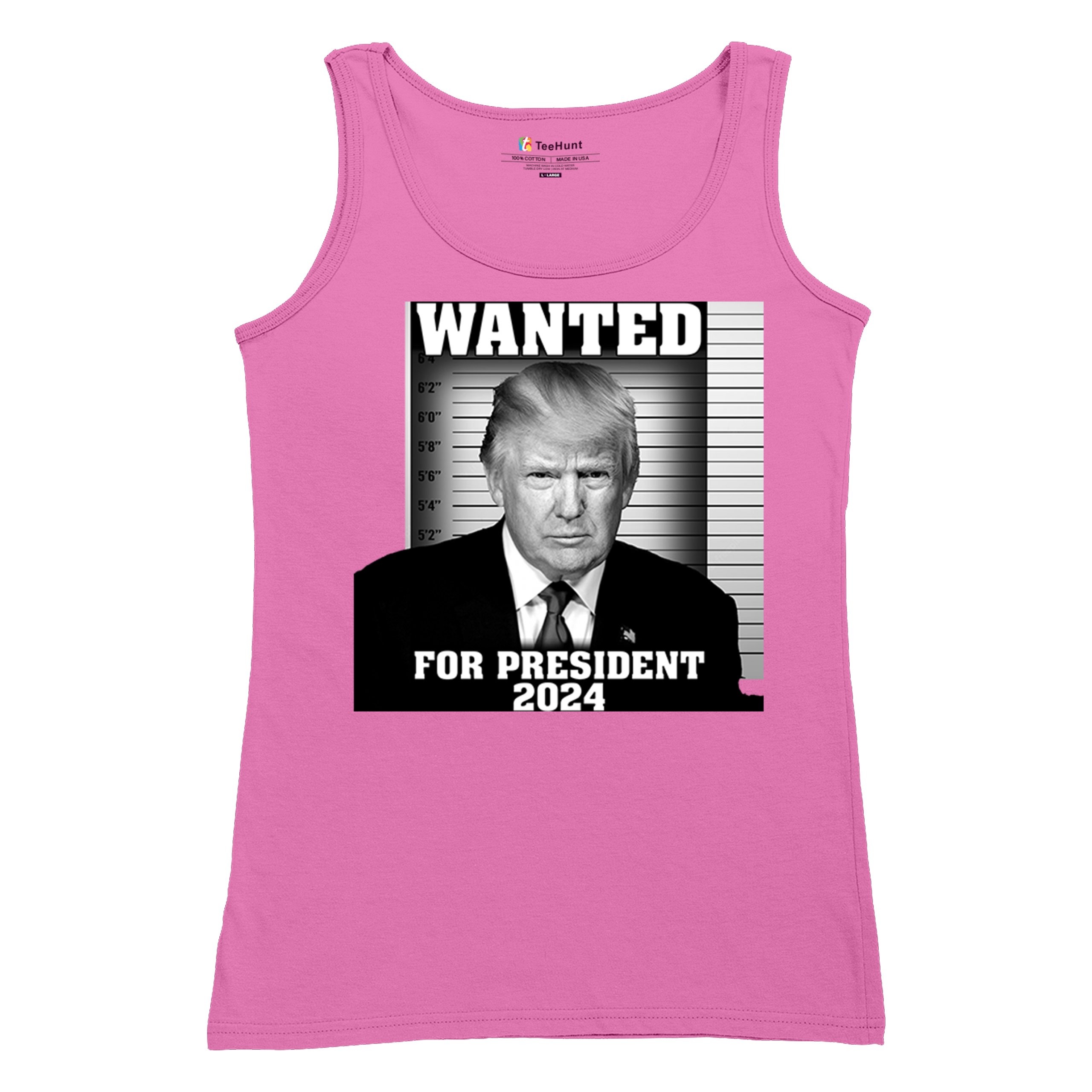 Donald Trump Wanted for President 2024 Women's Tank Top Mugshot MAGA America - Picture 34 of 36