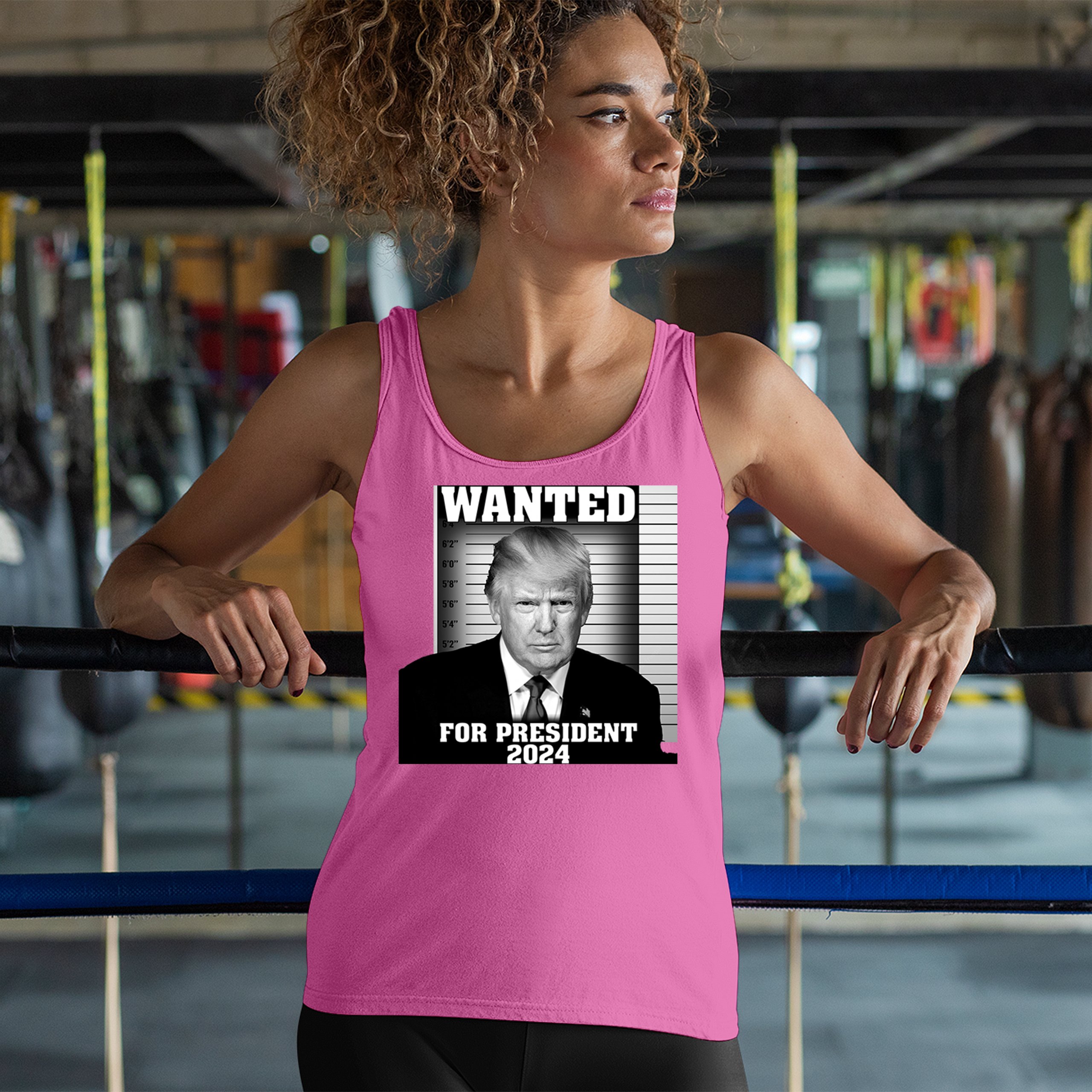 Donald Trump Wanted for President 2024 Women's Tank Top Mugshot MAGA America - Picture 33 of 36