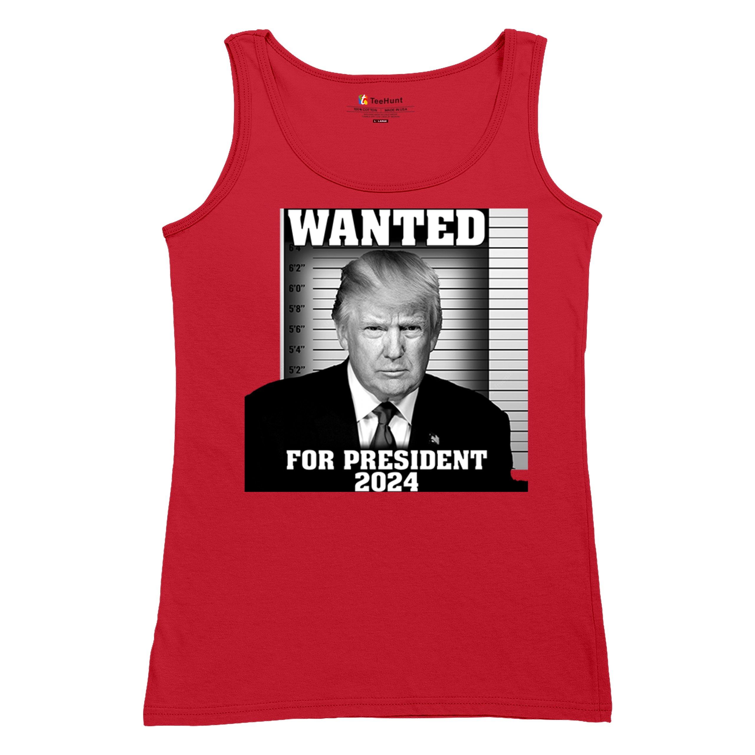 Donald Trump Wanted for President 2024 Women's Tank Top Mugshot MAGA America - Picture 13 of 36