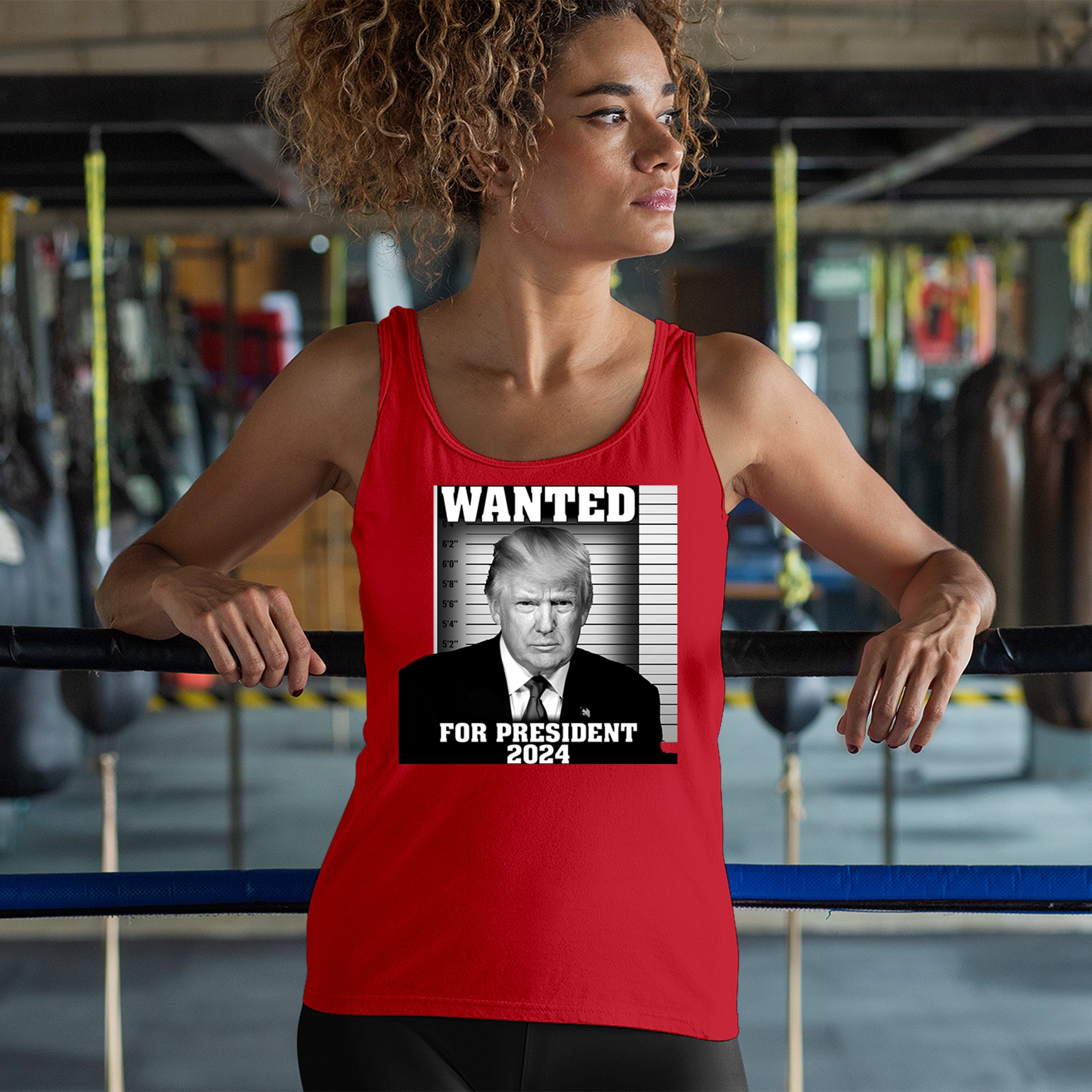 Donald Trump Wanted for President 2024 Women's Tank Top Mugshot MAGA America - Picture 12 of 36