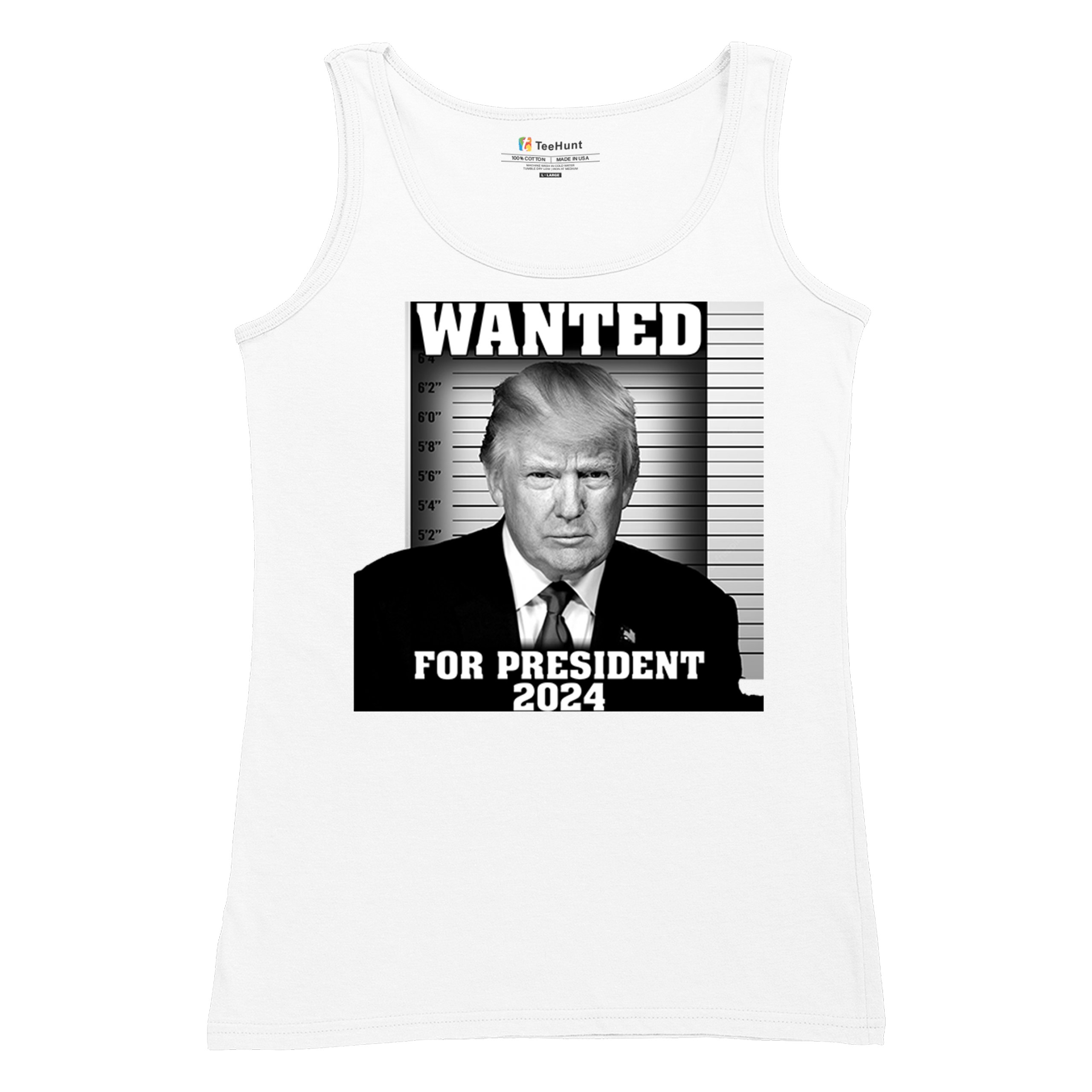 Donald Trump Wanted for President 2024 Women's Tank Top Mugshot MAGA America - Picture 20 of 36