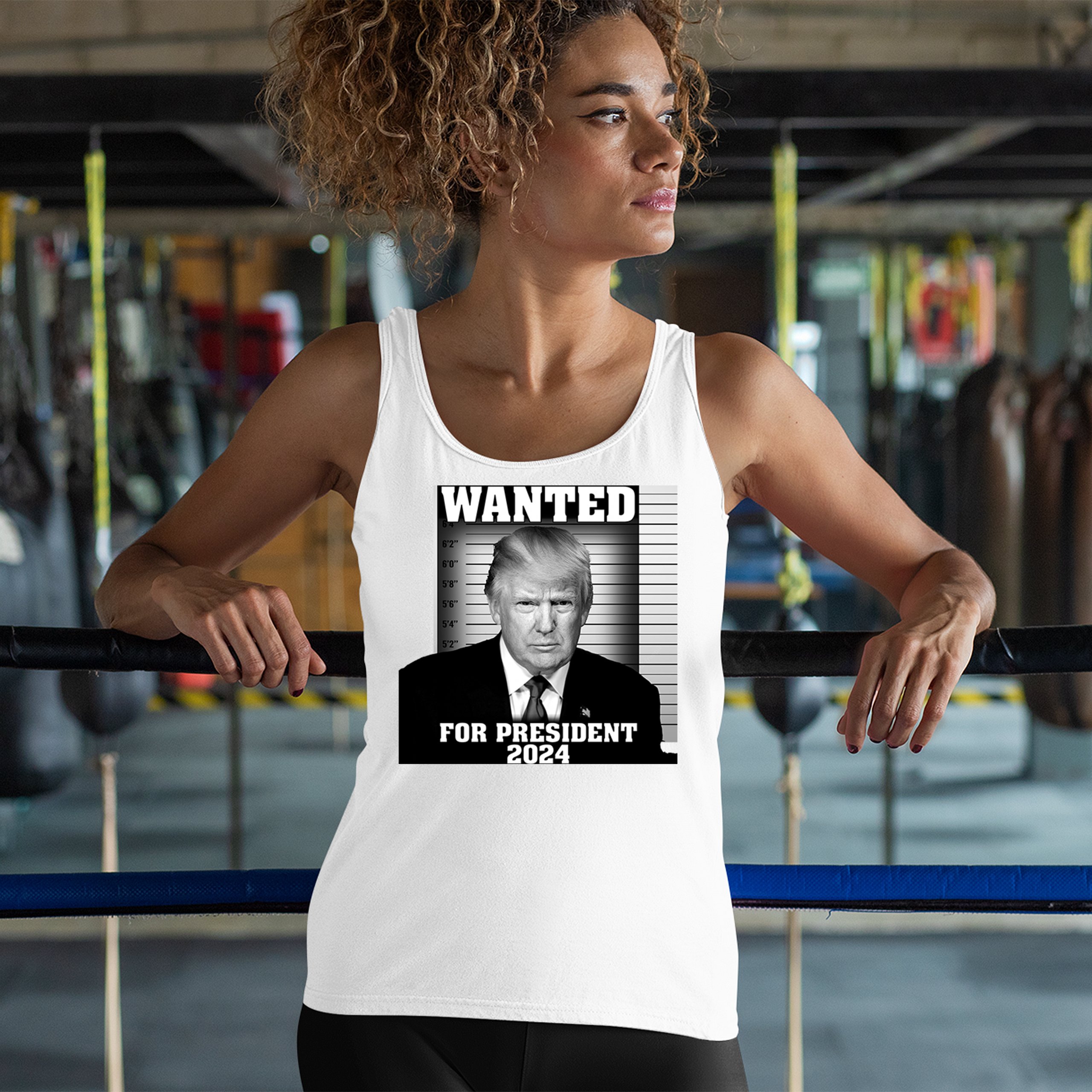 Donald Trump Wanted for President 2024 Women's Tank Top Mugshot MAGA America - Picture 19 of 36
