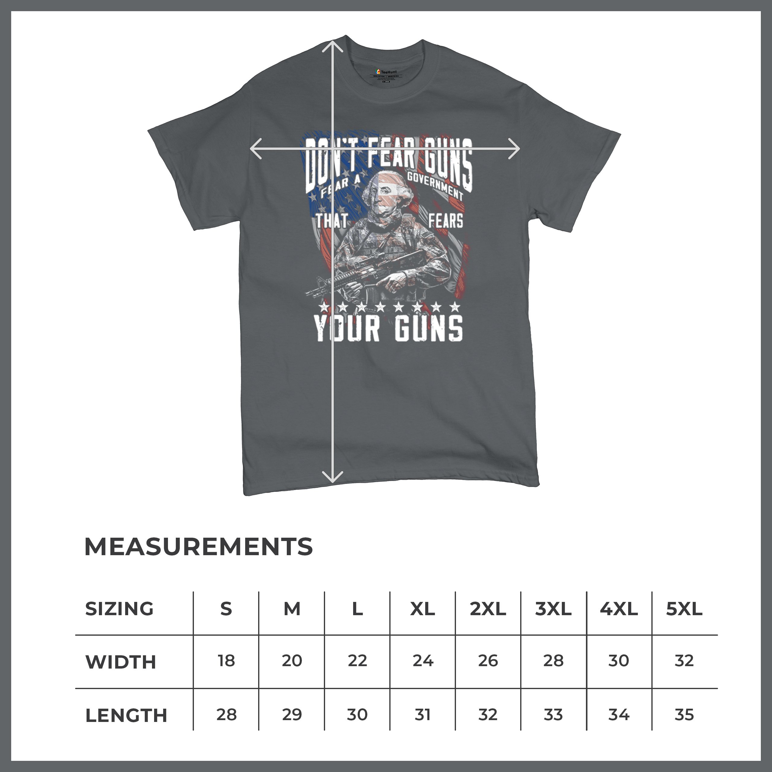Dont Fear Guns T-shirt Tactical Patriot Washington 2nd Amendment Men's Tee - Picture 29 of 29