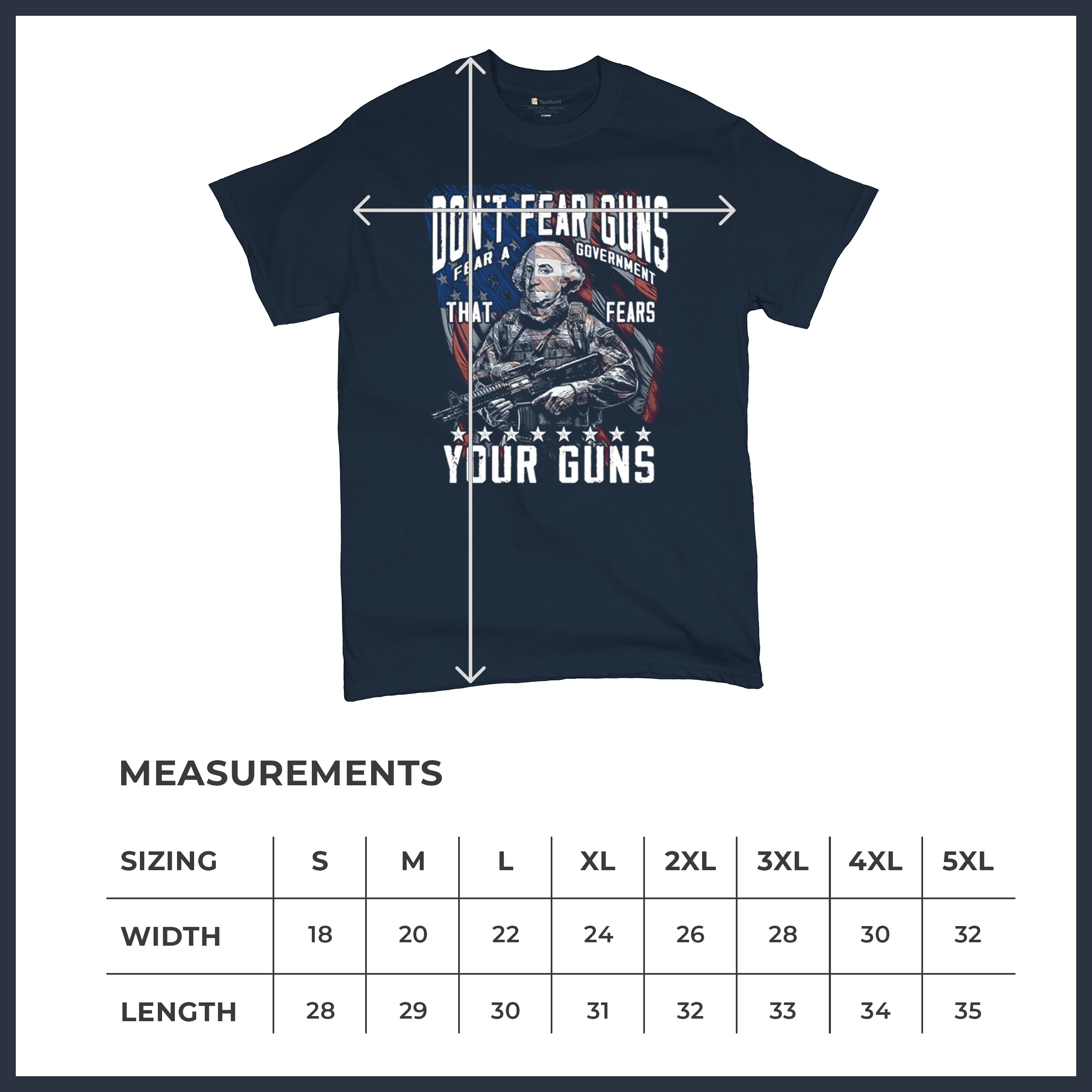 Dont Fear Guns T-shirt Tactical Patriot Washington 2nd Amendment Men's Tee - Picture 15 of 29