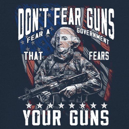 Dont Fear Guns T-shirt Tactical Patriot Washington 2nd Amendment Men's Tee - Picture 11 of 29