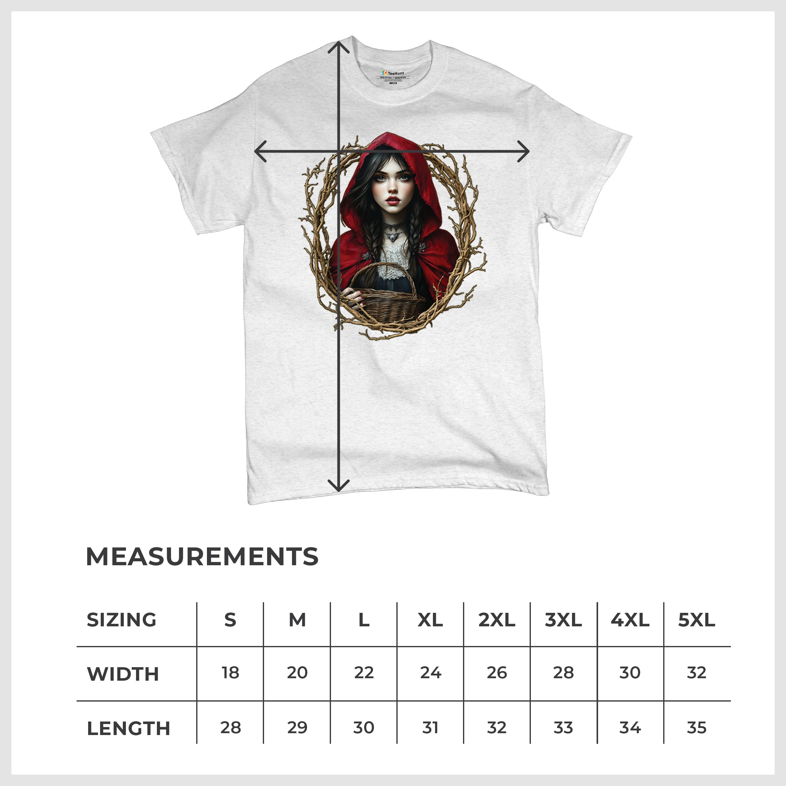 Storybook Red Riding Hood T-shirt Gothic Fairytale Cute Little Girl Men's Tee - Picture 71 of 113