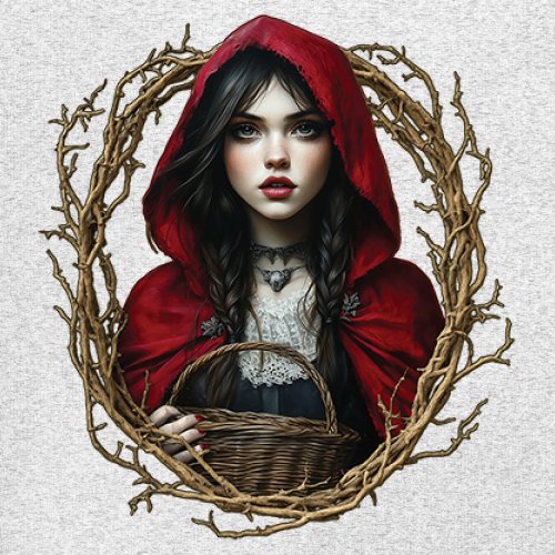 Storybook Red Riding Hood T-shirt Gothic Fairytale Cute Little Girl Men's Tee - Picture 67 of 113