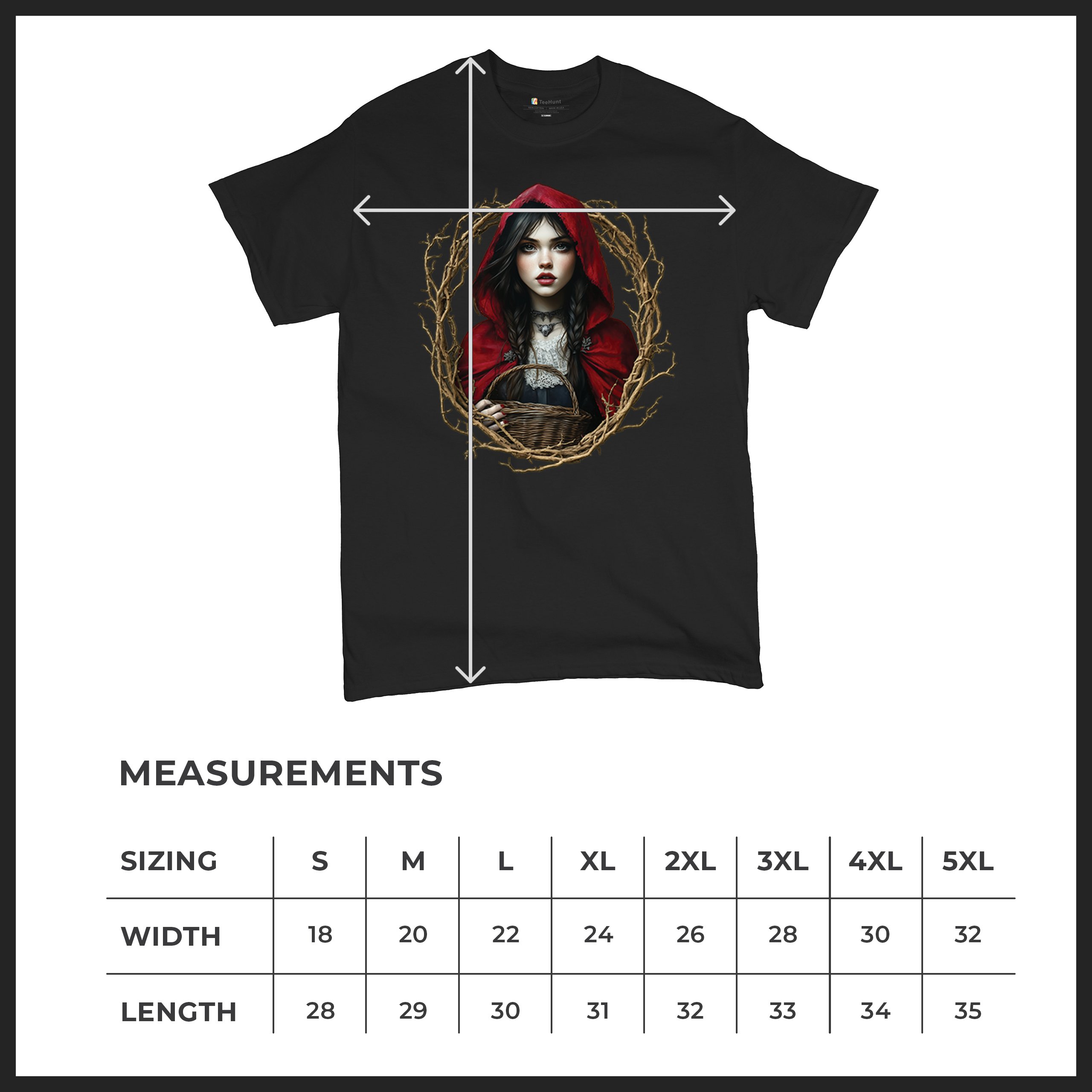 Storybook Red Riding Hood T-shirt Gothic Fairytale Cute Little Girl Men's Tee - Picture 8 of 113