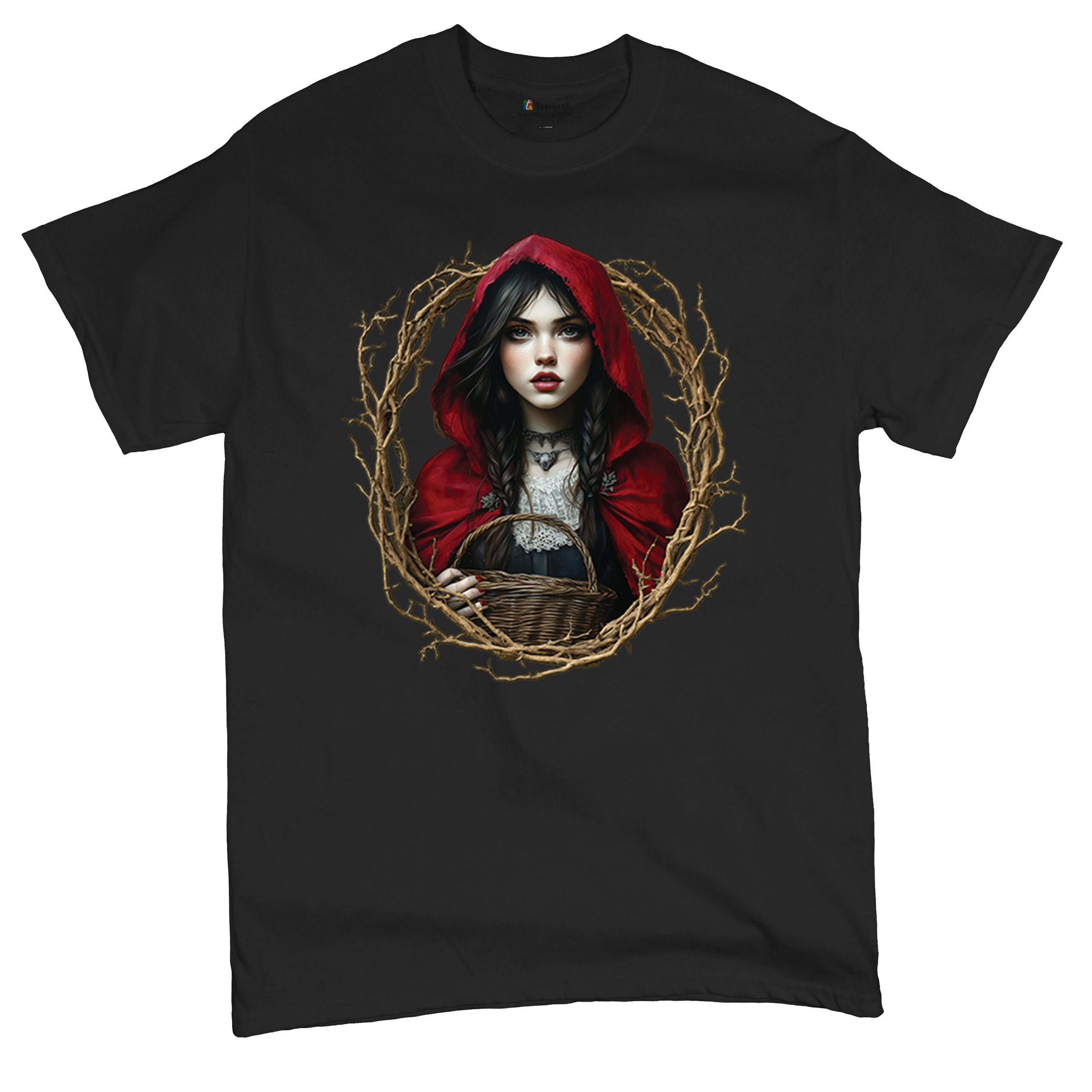 Storybook Red Riding Hood T-shirt Gothic Fairytale Cute Little Girl Men's Tee - Picture 6 of 113