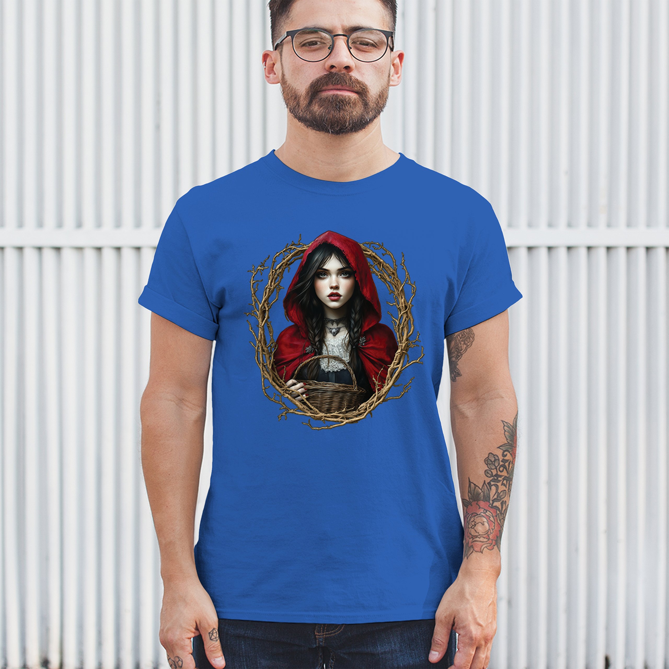 Storybook Red Riding Hood T-shirt Gothic Fairytale Cute Little Girl Men's Tee - Picture 103 of 113