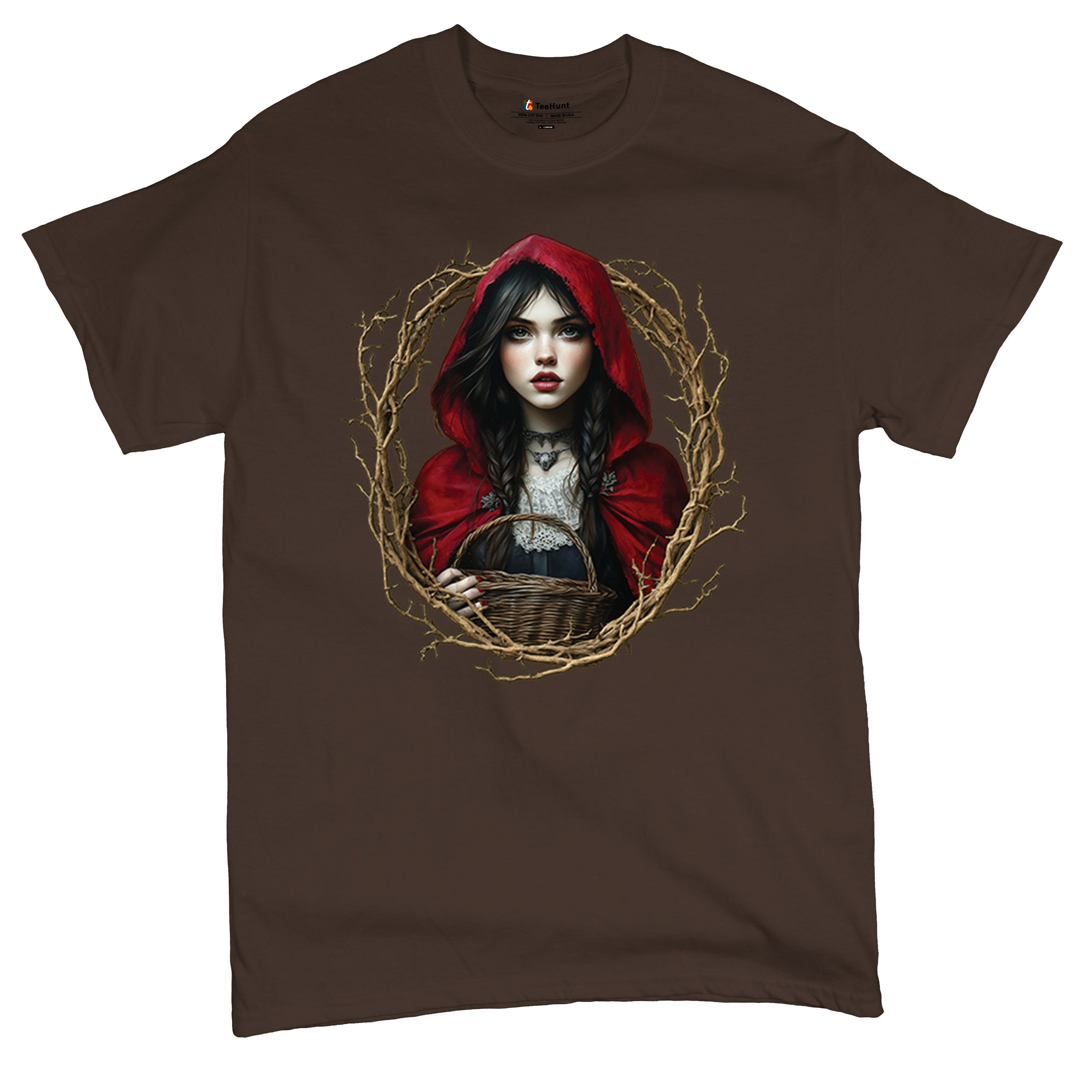 Storybook Red Riding Hood T-shirt Gothic Fairytale Cute Little Girl Men's Tee - Picture 76 of 113