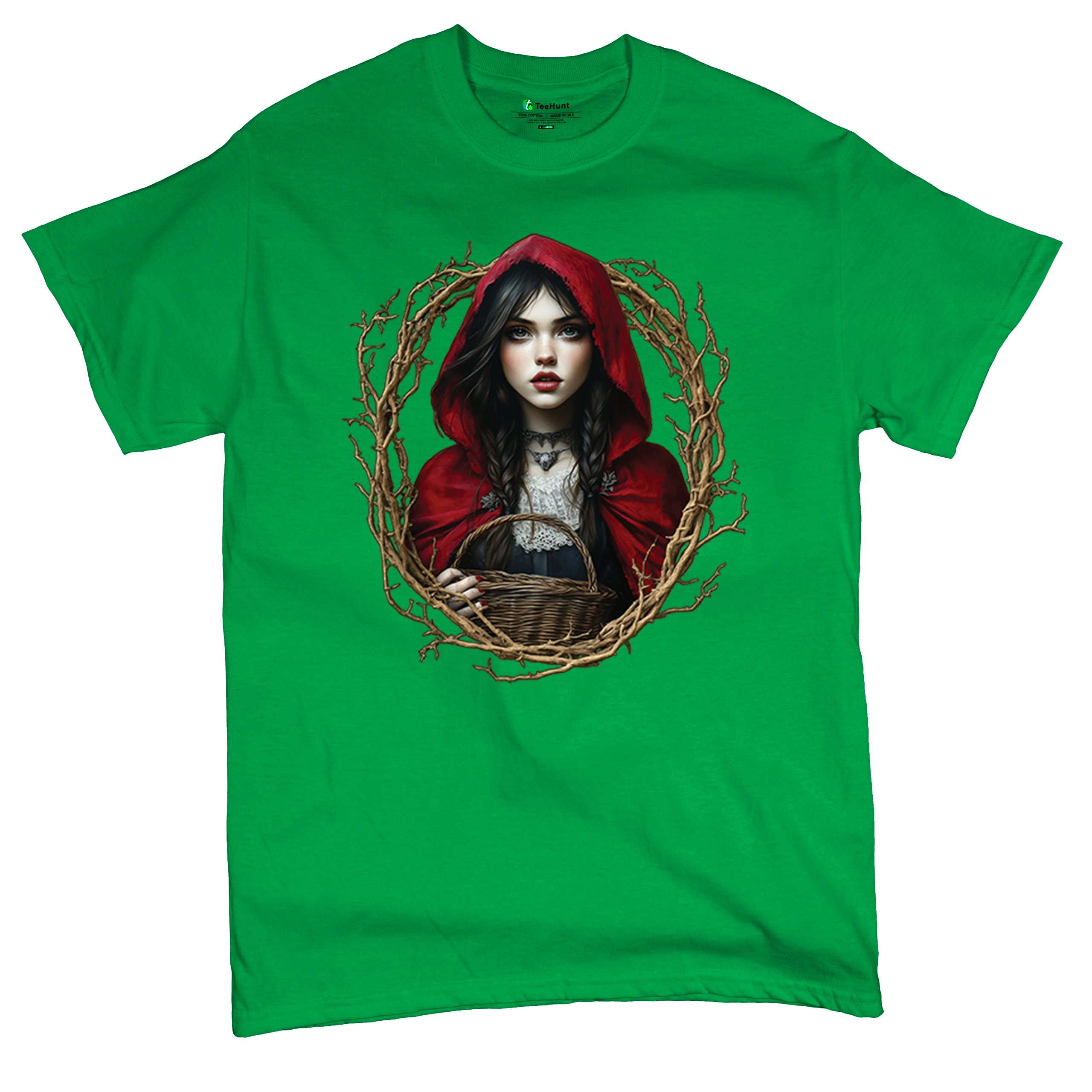 Storybook Red Riding Hood T-shirt Gothic Fairytale Cute Little Girl Men's Tee - Picture 62 of 113