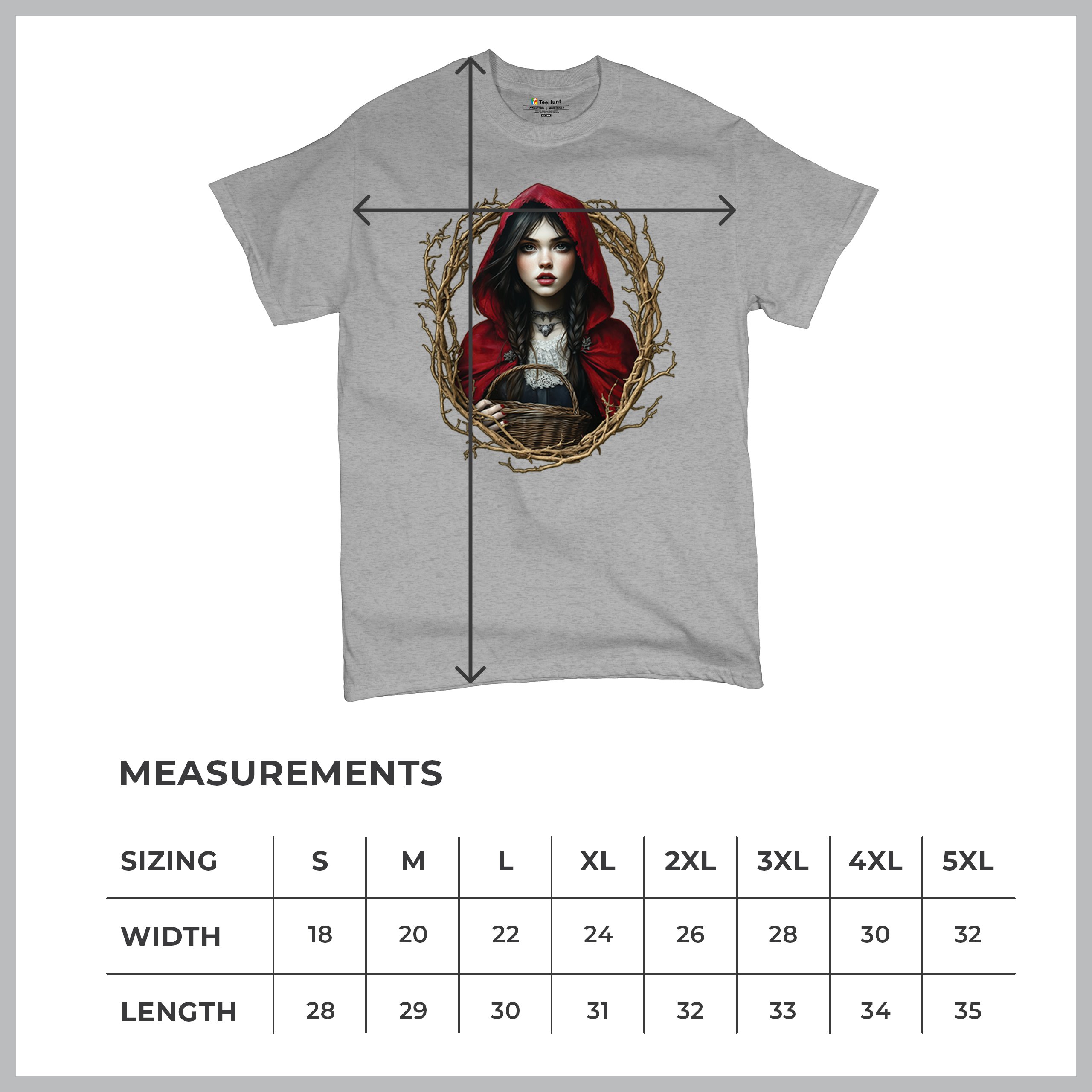 Storybook Red Riding Hood T-shirt Gothic Fairytale Cute Little Girl Men's Tee - Picture 15 of 113