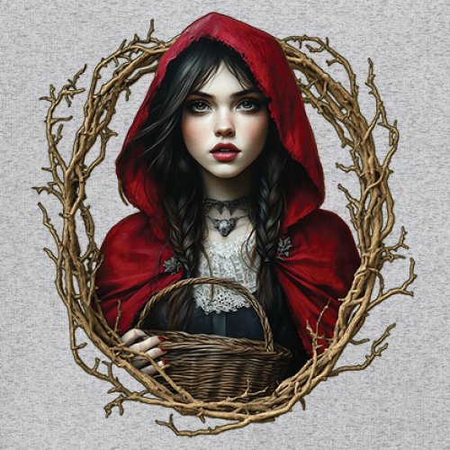 Storybook Red Riding Hood T-shirt Gothic Fairytale Cute Little Girl Men's Tee - Picture 11 of 113