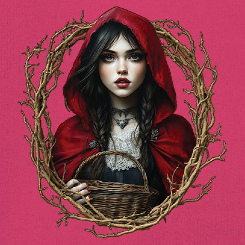 Storybook Red Riding Hood T-shirt Gothic Fairytale Cute Little Girl Men's Tee - Picture 25 of 113