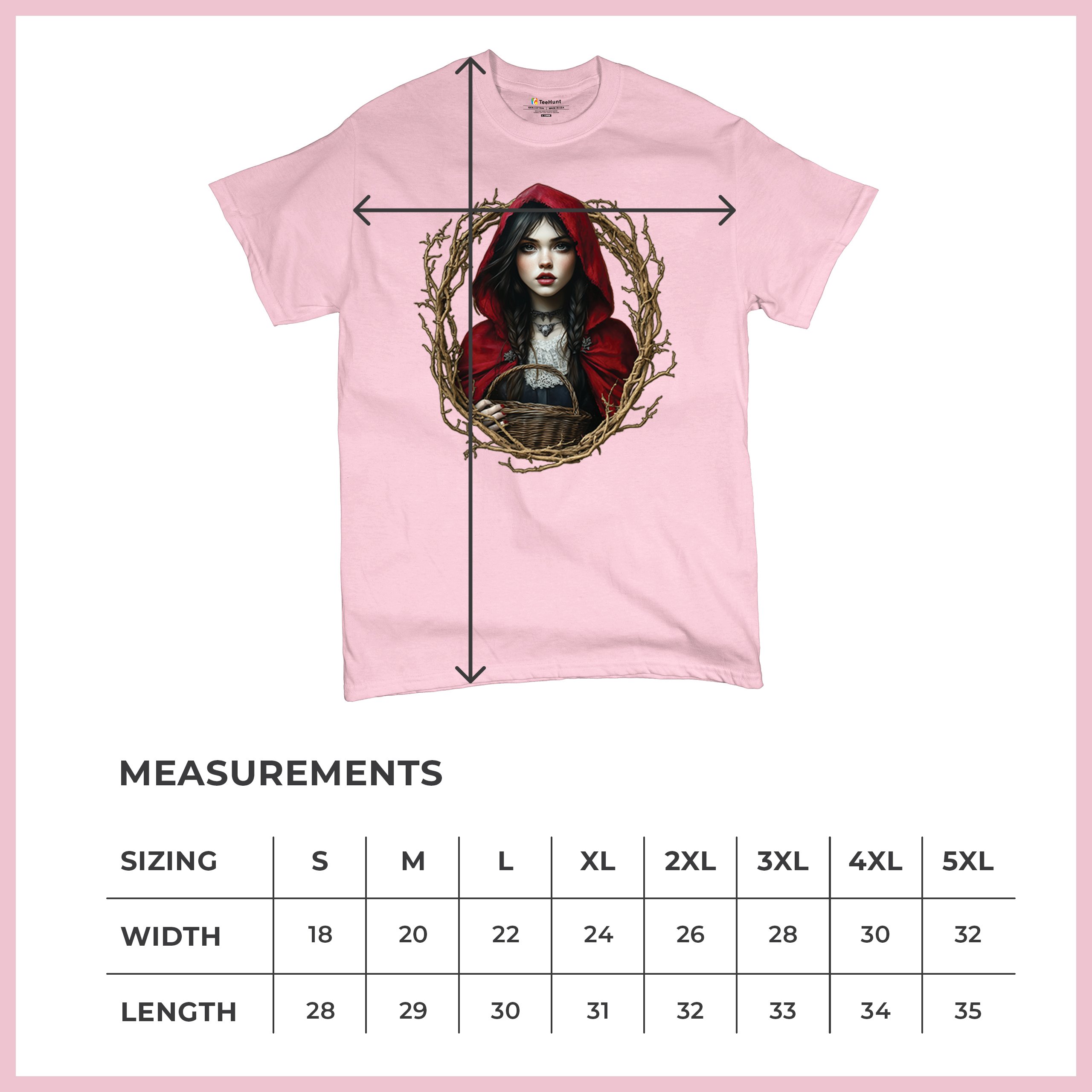 Storybook Red Riding Hood T-shirt Gothic Fairytale Cute Little Girl Men's Tee - Picture 92 of 113