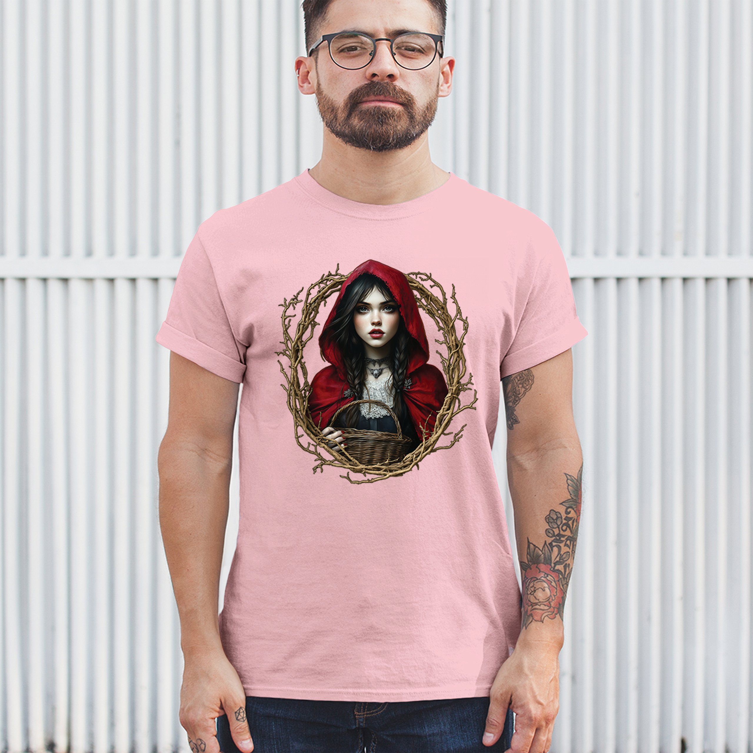 Storybook Red Riding Hood T-shirt Gothic Fairytale Cute Little Girl Men's Tee - Picture 89 of 113