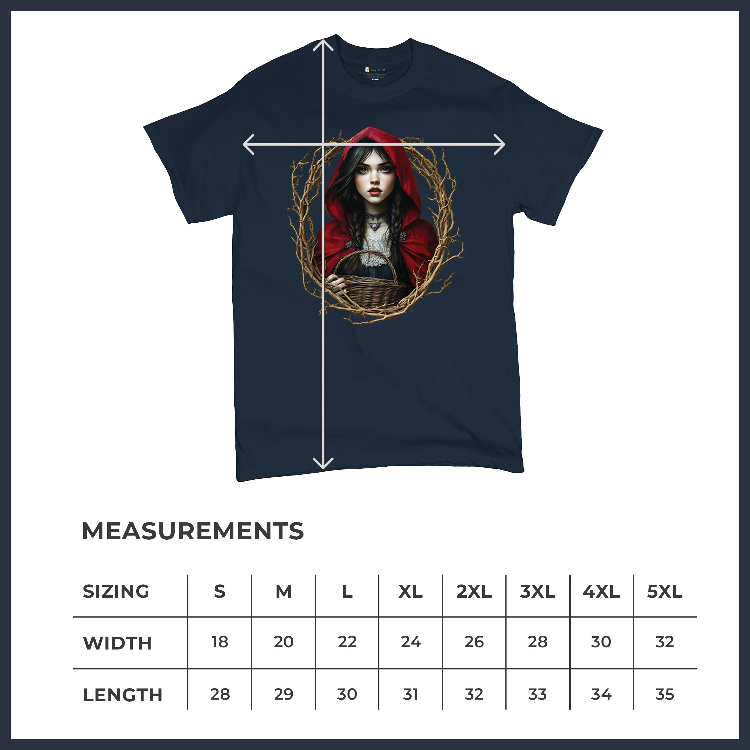 Storybook Red Riding Hood T-shirt Gothic Fairytale Cute Little Girl Men's Tee - Picture 57 of 113