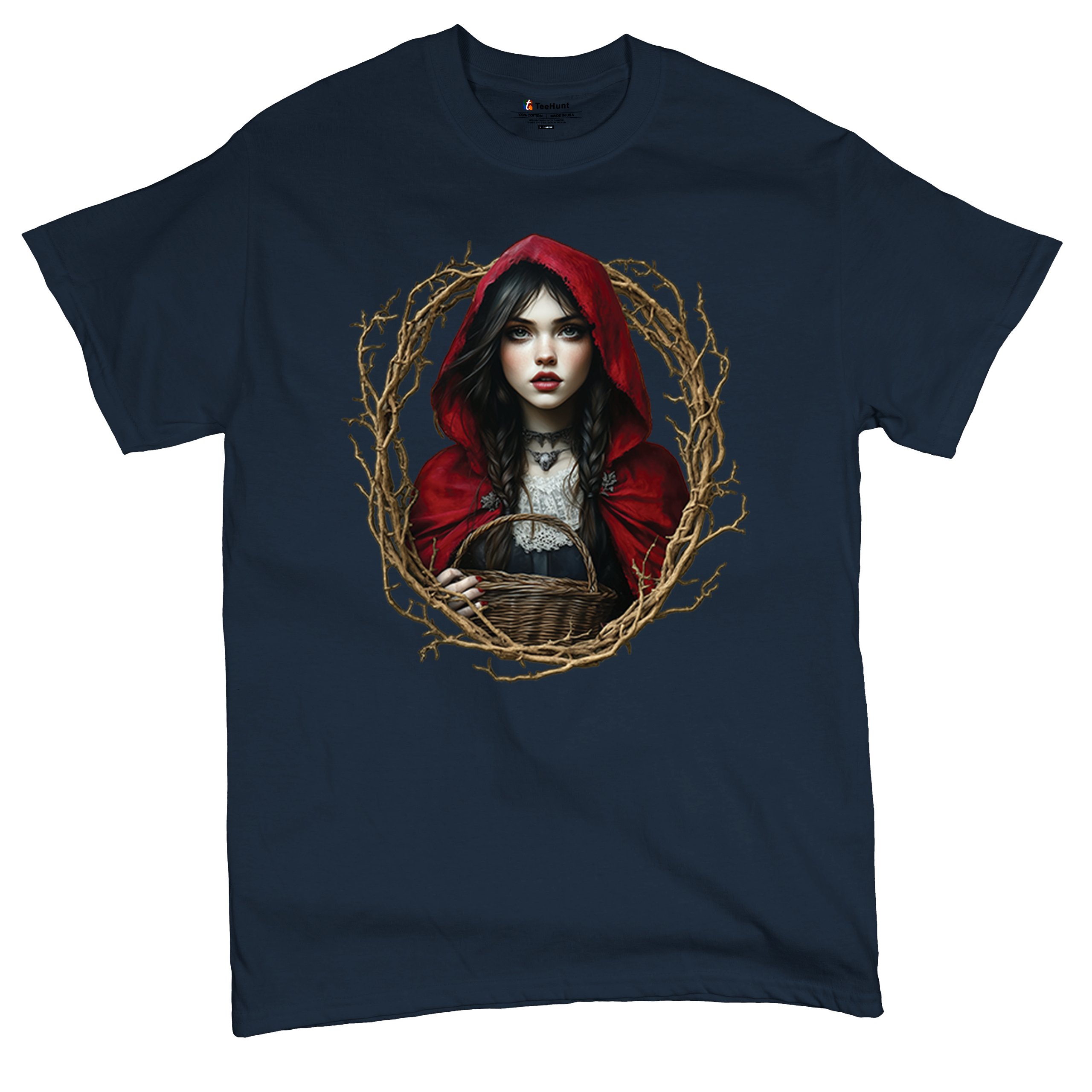 Storybook Red Riding Hood T-shirt Gothic Fairytale Cute Little Girl Men's Tee - Picture 55 of 113