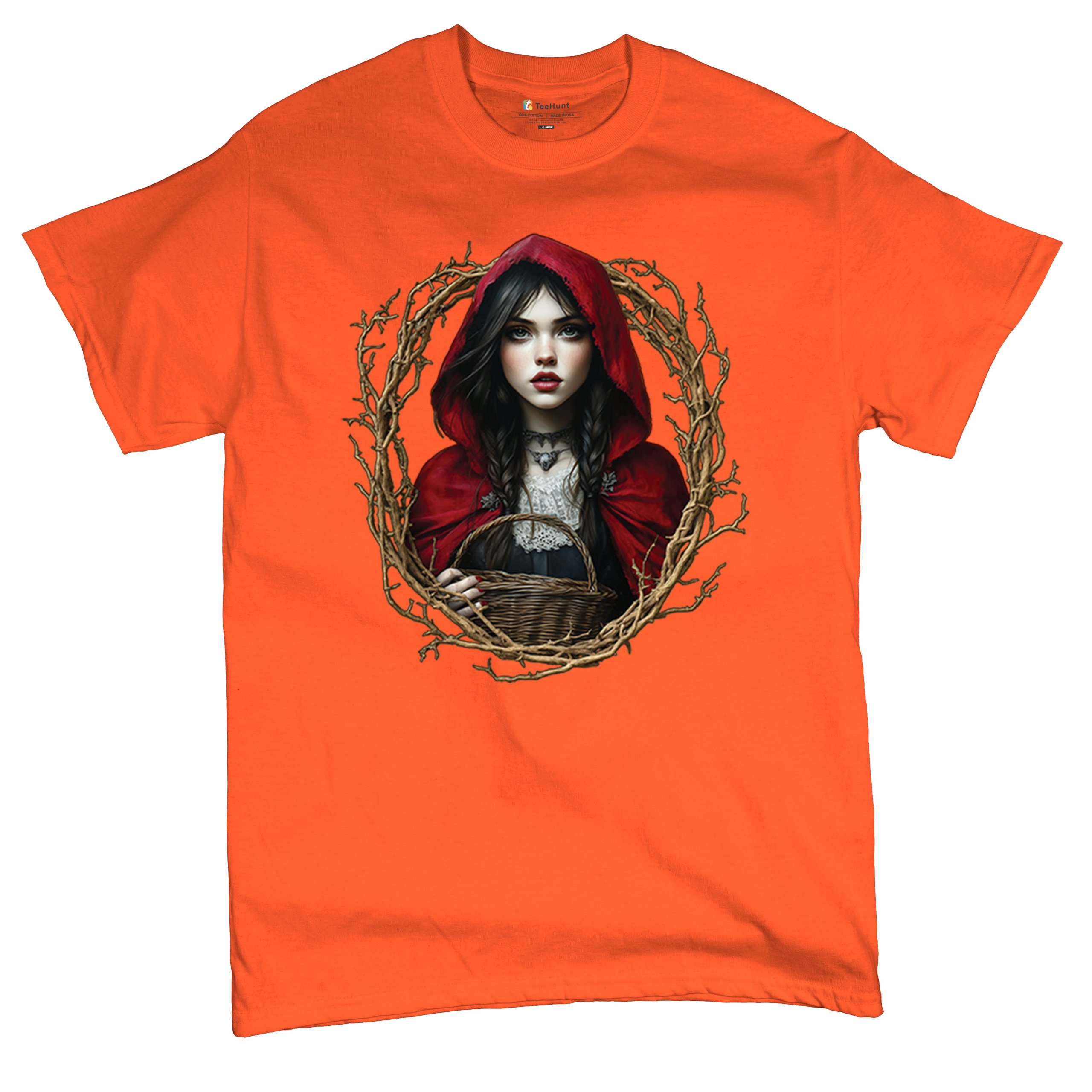 Storybook Red Riding Hood T-shirt Gothic Fairytale Cute Little Girl Men's Tee - Picture 20 of 113