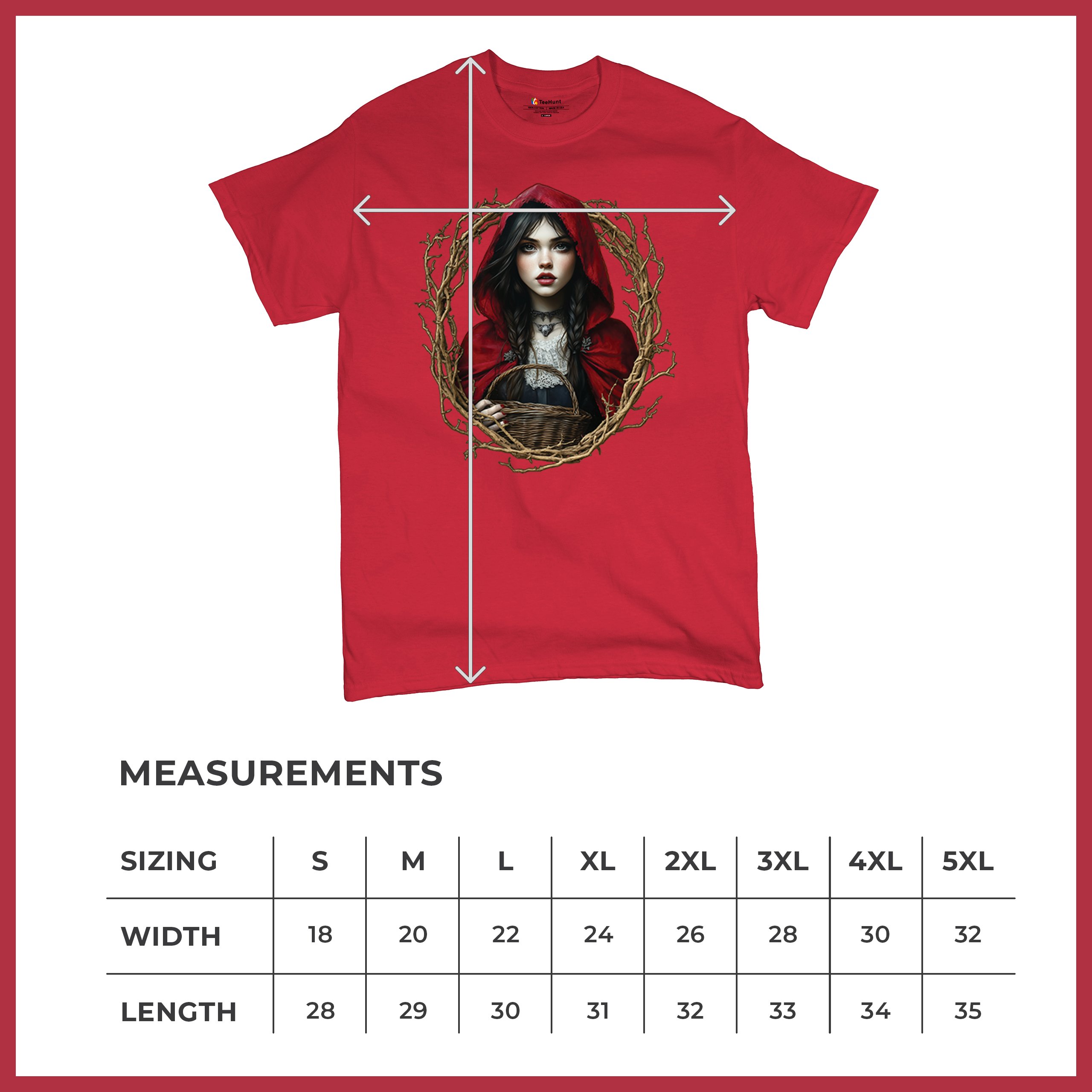Storybook Red Riding Hood T-shirt Gothic Fairytale Cute Little Girl Men's Tee - Picture 43 of 113