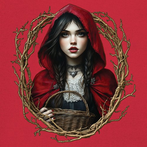 Storybook Red Riding Hood T-shirt Gothic Fairytale Cute Little Girl Men's Tee - Picture 39 of 113