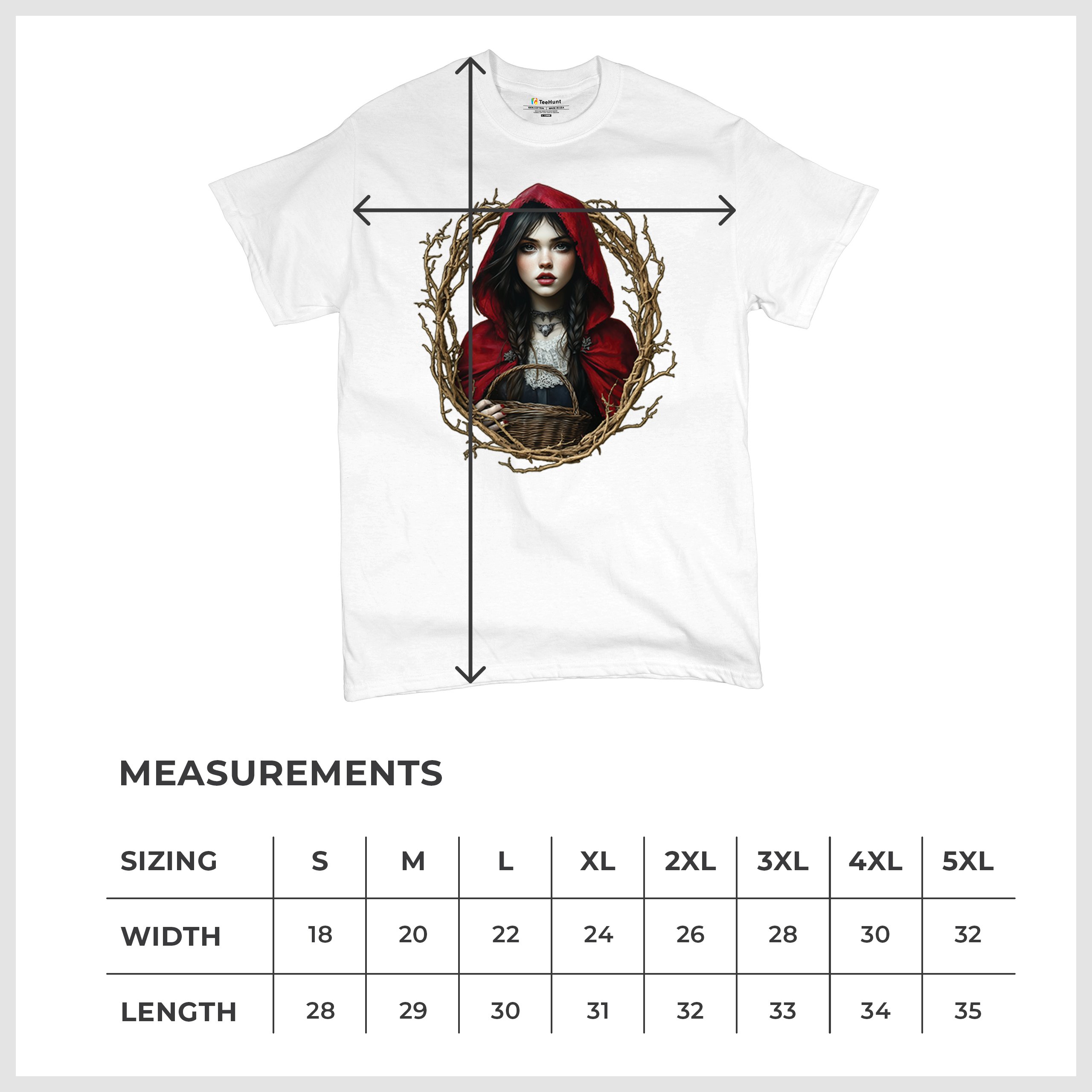 Storybook Red Riding Hood T-shirt Gothic Fairytale Cute Little Girl Men's Tee - Picture 50 of 113