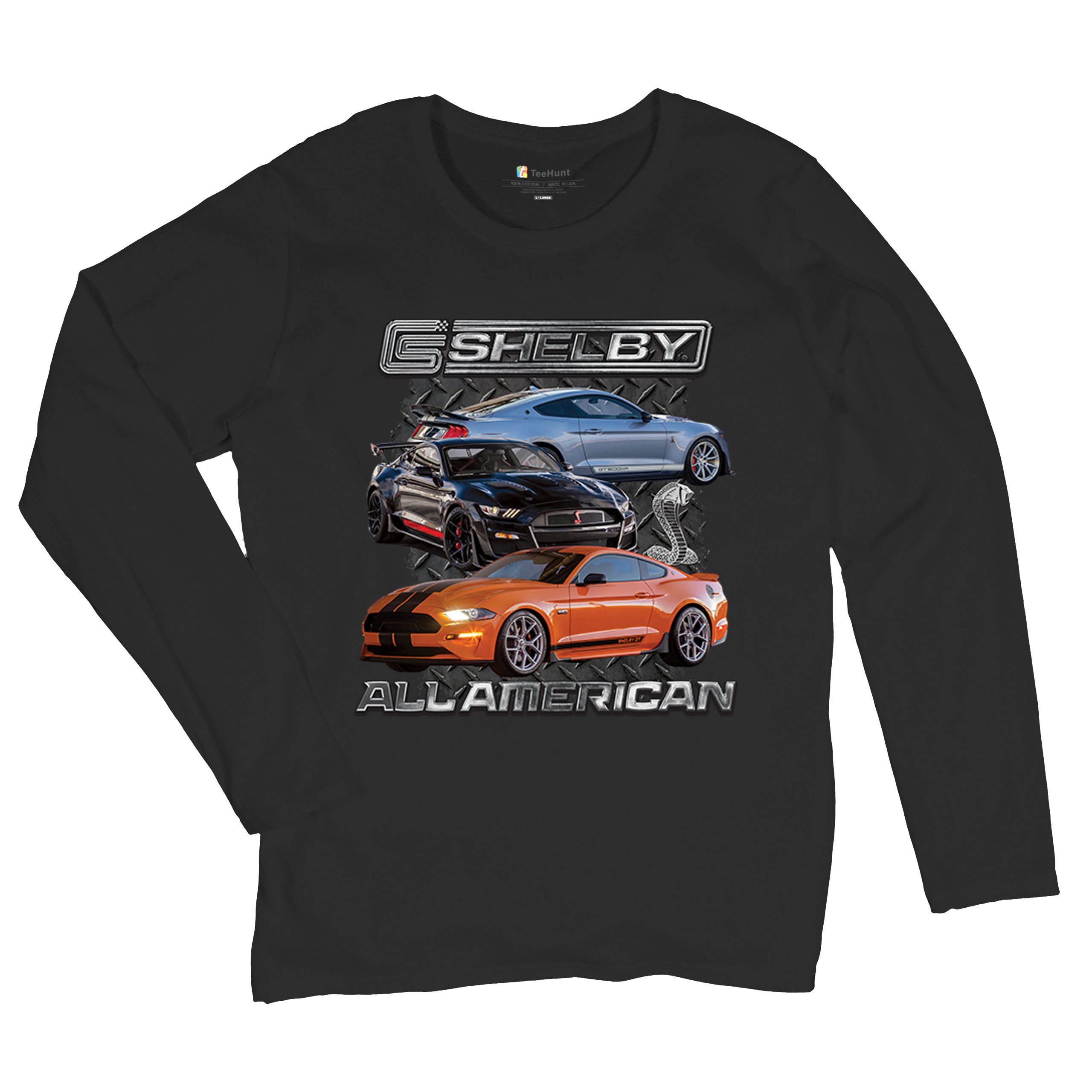 Shelby All American Cobra Women's Long Sleeve T-shirt Mustang Muscle Car Racing