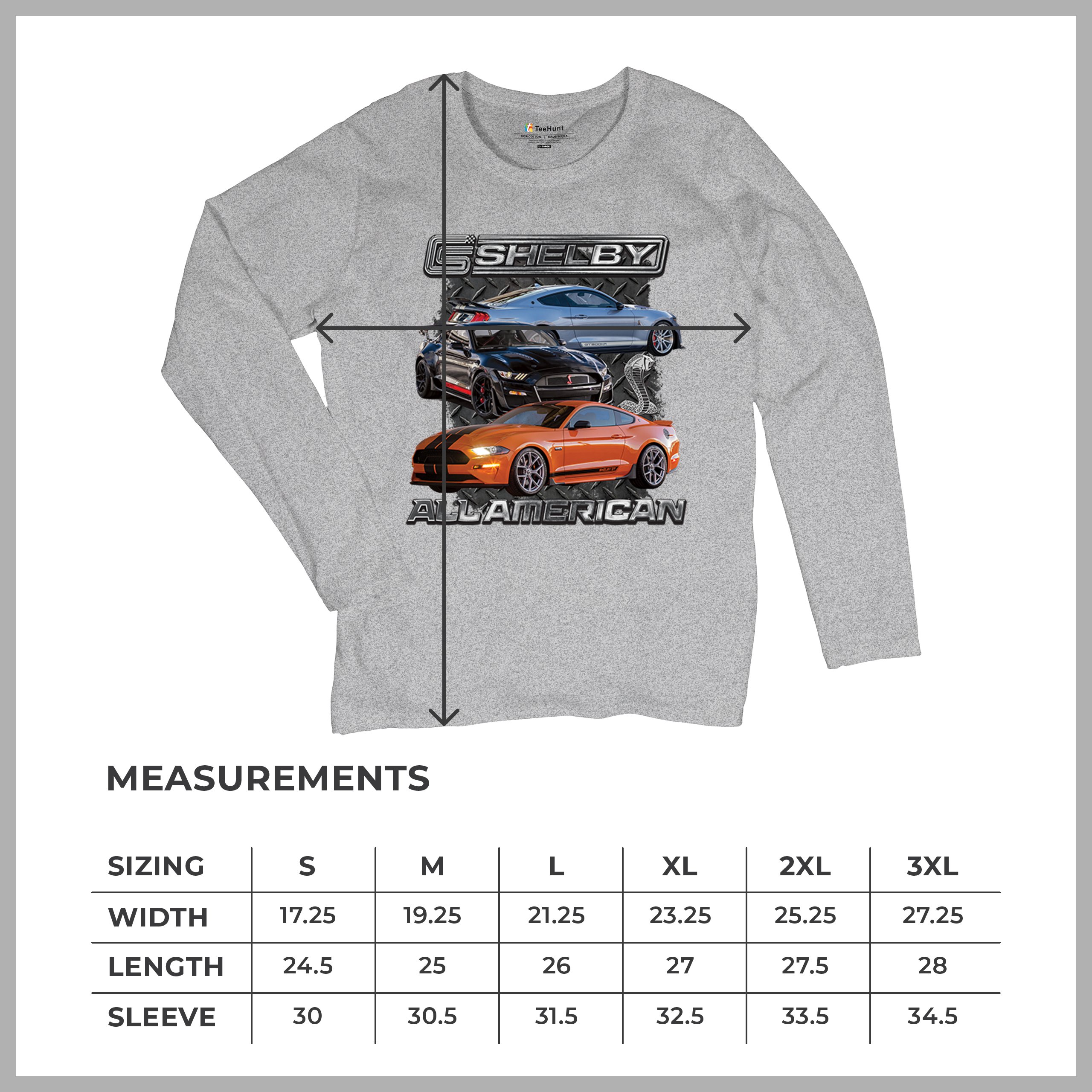 Shelby All American Cobra Women's Long Sleeve T-shirt Mustang Muscle Car Racing