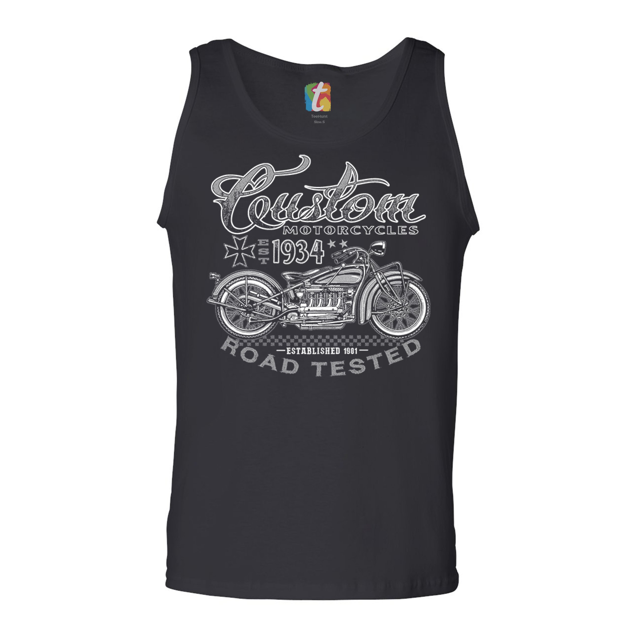 Custom Motorcycles Road Tested Tank Top Bobber Biker Gang MC Men's Top