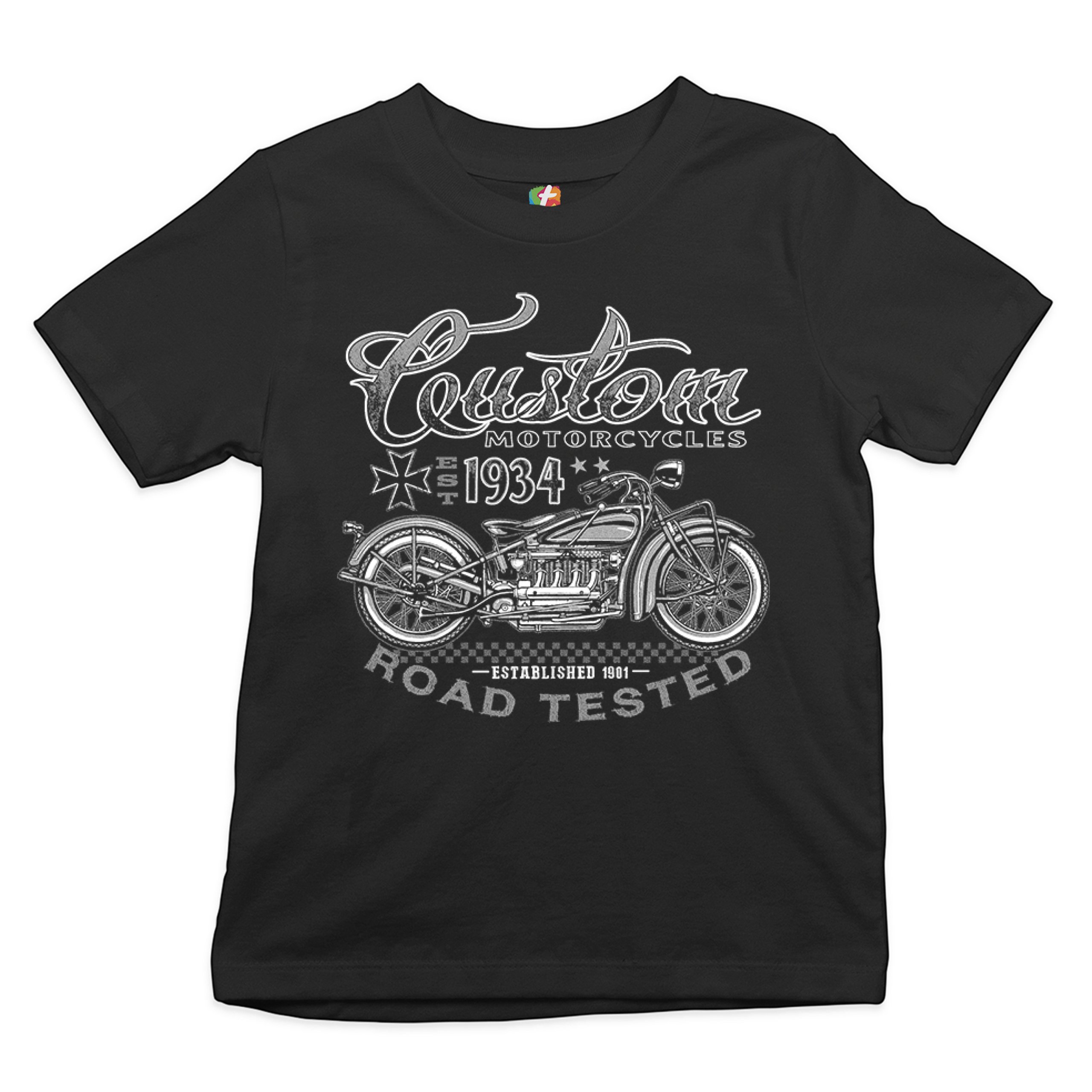 Custom Motorcycles Road Tested Youth T-shirt Bobber Biker Gang MC Kids - Picture 2 of 25