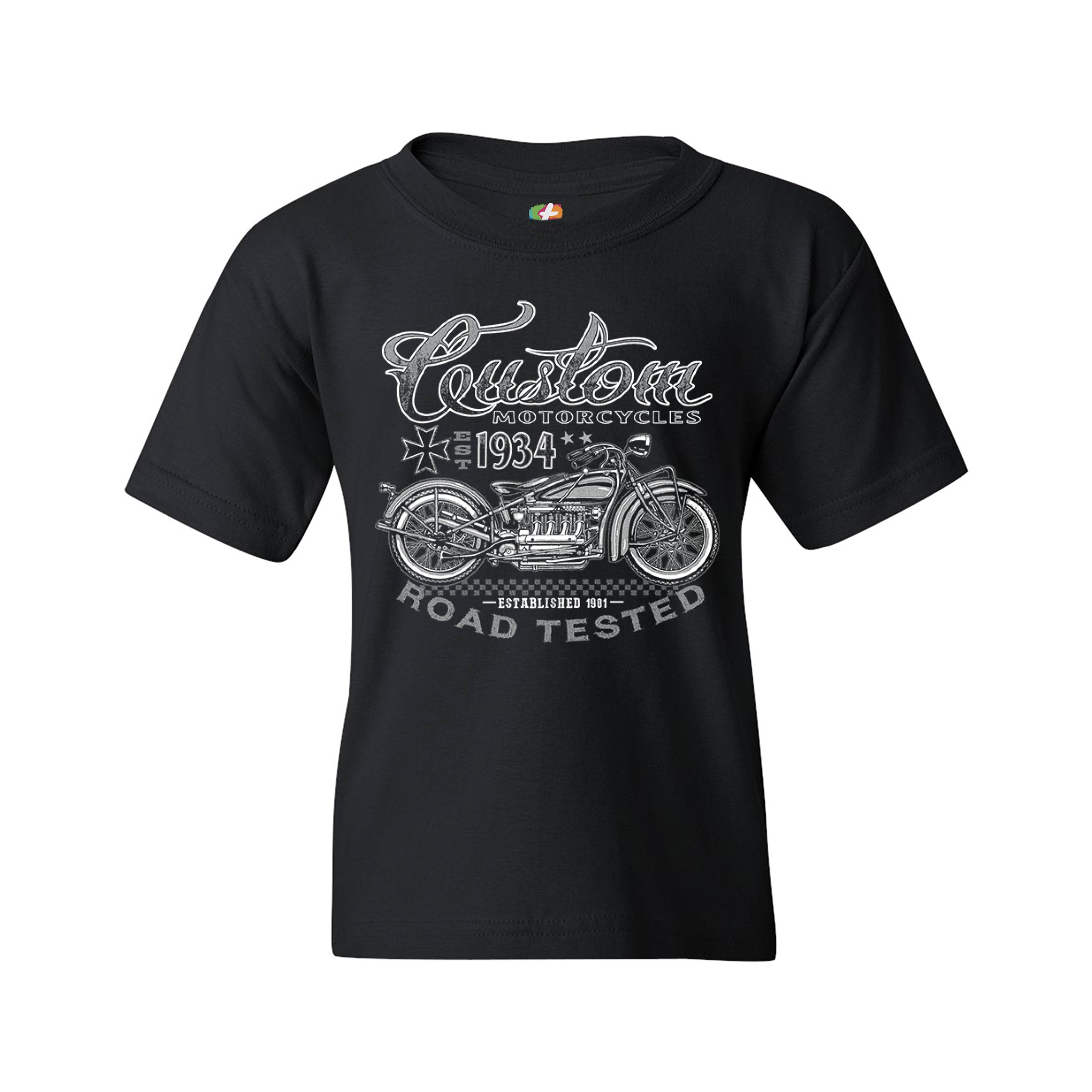 Custom Motorcycles Road Tested Youth T-shirt Bobber Biker Gang MC Kids - Picture 3 of 25