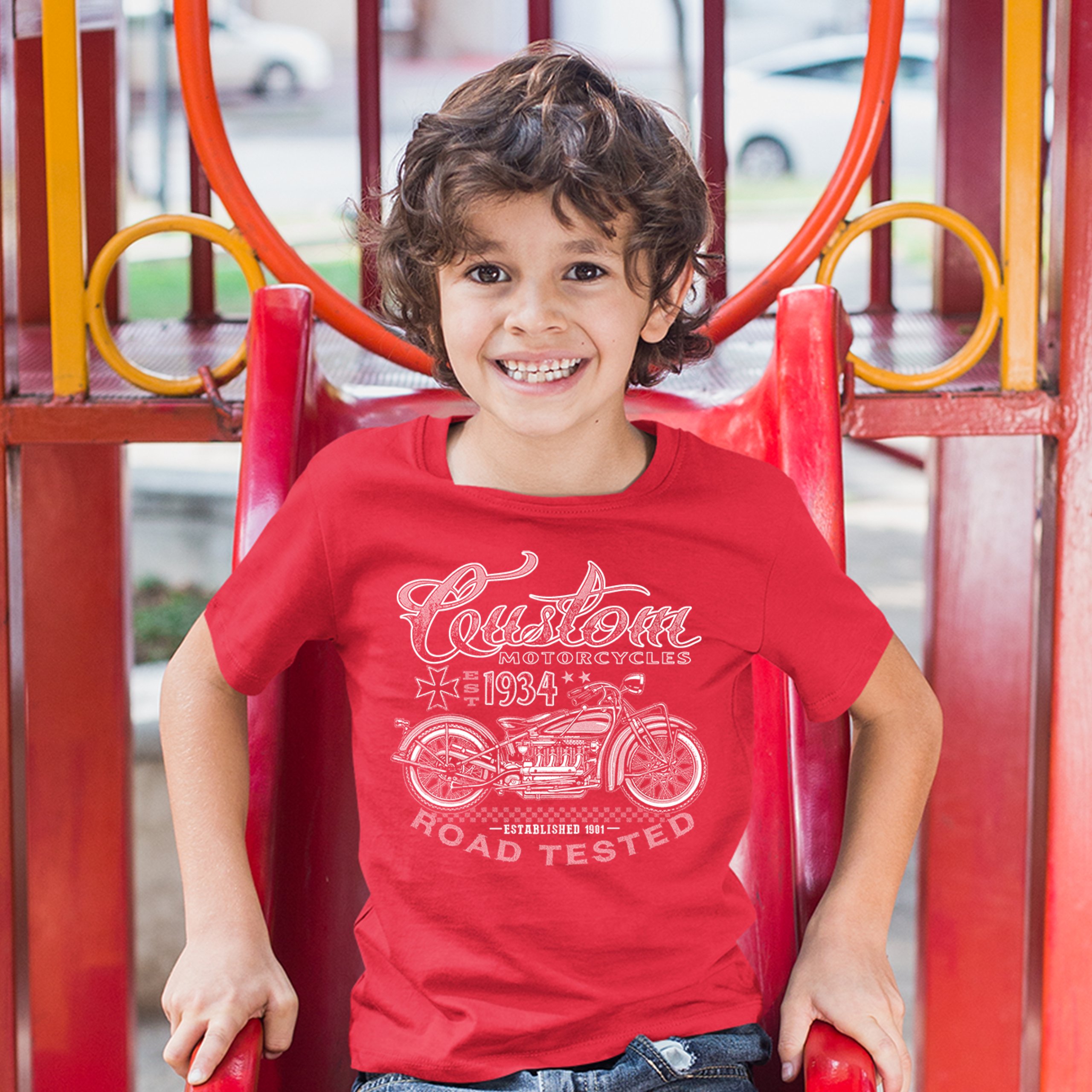 Custom Motorcycles Road Tested Youth T-shirt Bobber Biker Gang MC Kids - Picture 13 of 25