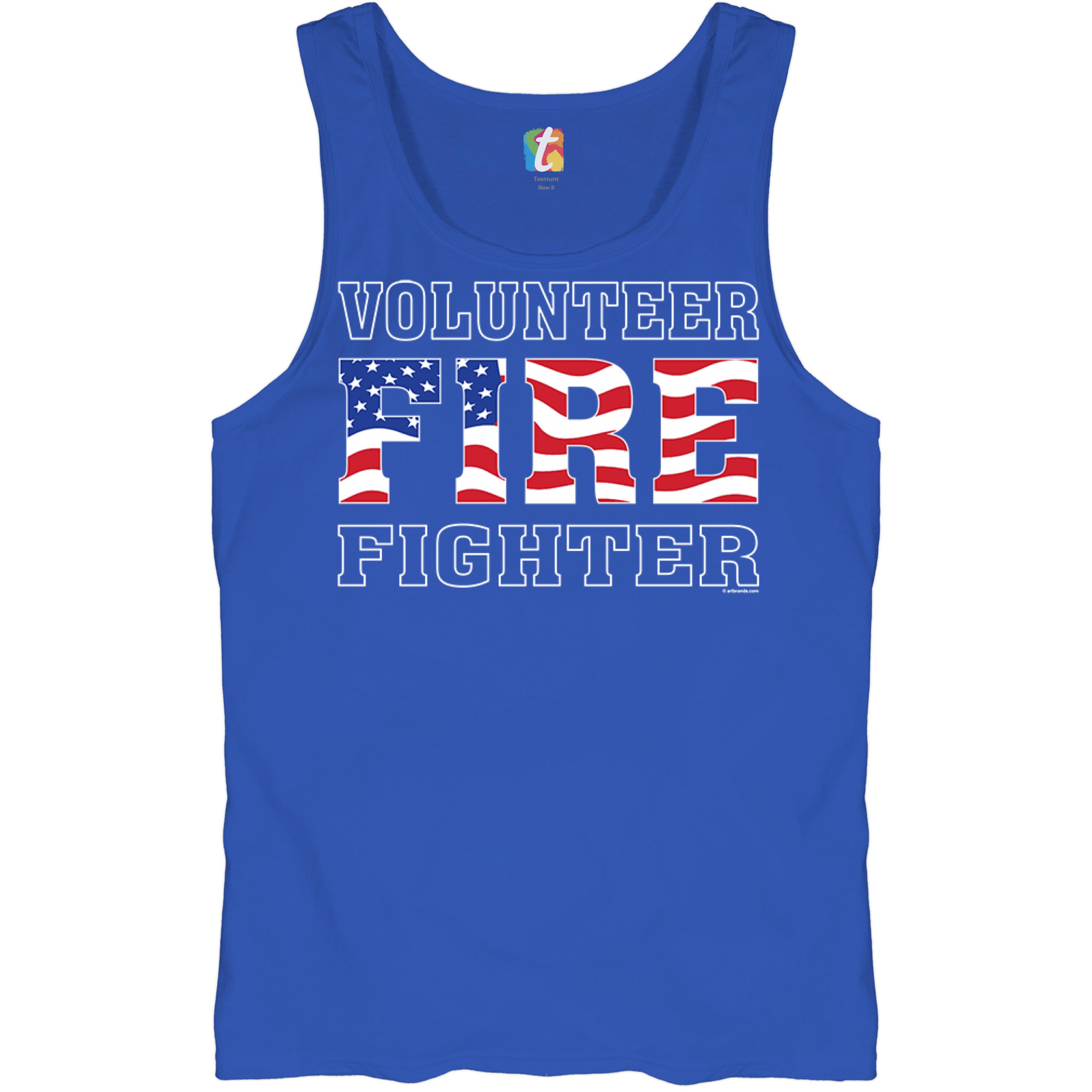 Volunteer Fire Fighter Tank Top Fire and Rescue Courage Patriotic Men's Top - Picture 18 of 21