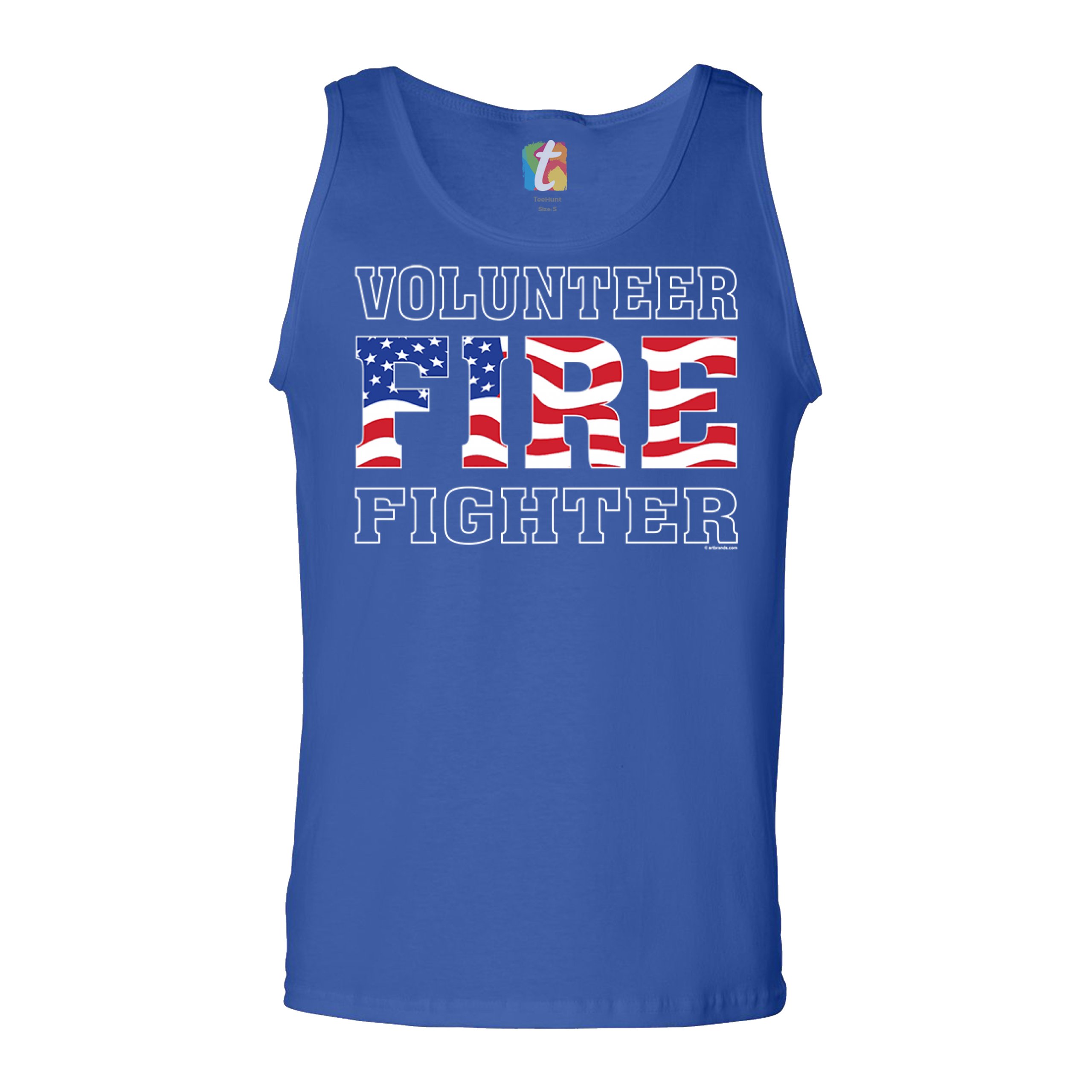 Volunteer Fire Fighter Tank Top Fire and Rescue Courage Patriotic Men's Top - Picture 19 of 21