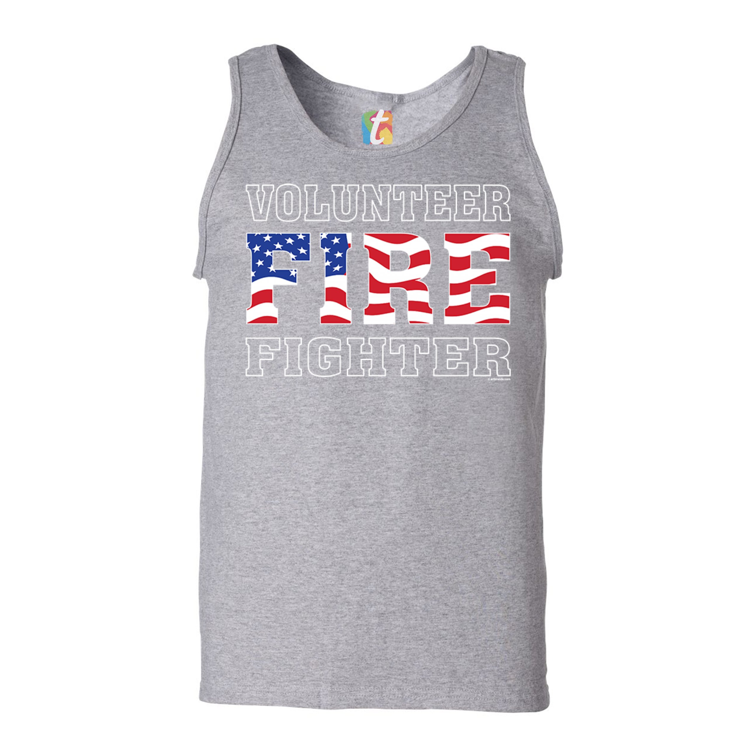 Volunteer Fire Fighter Tank Top Fire and Rescue Courage Patriotic Men's Top - Picture 7 of 21
