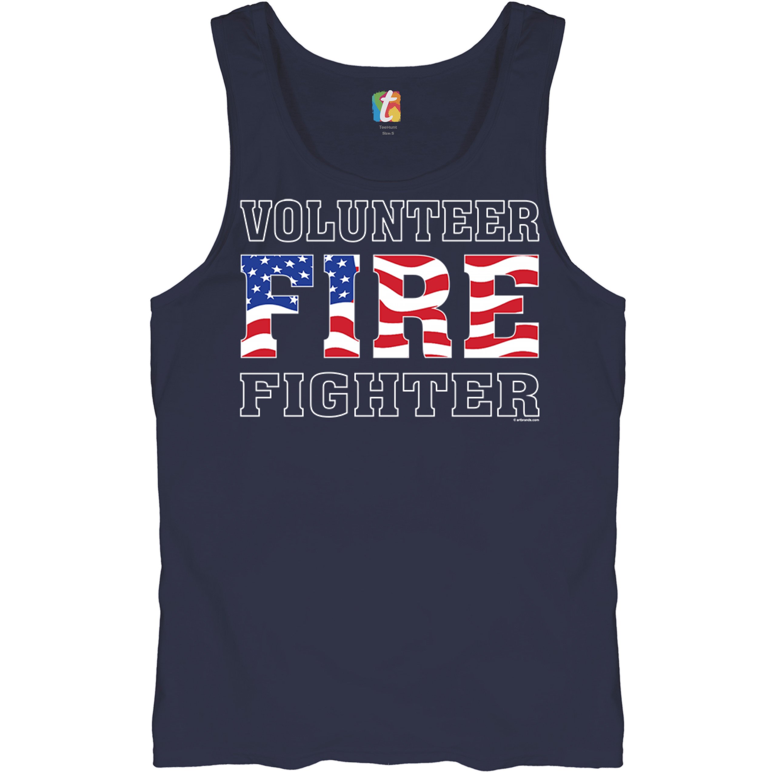 Volunteer Fire Fighter Tank Top Fire and Rescue Courage Patriotic Men's Top - Picture 14 of 21