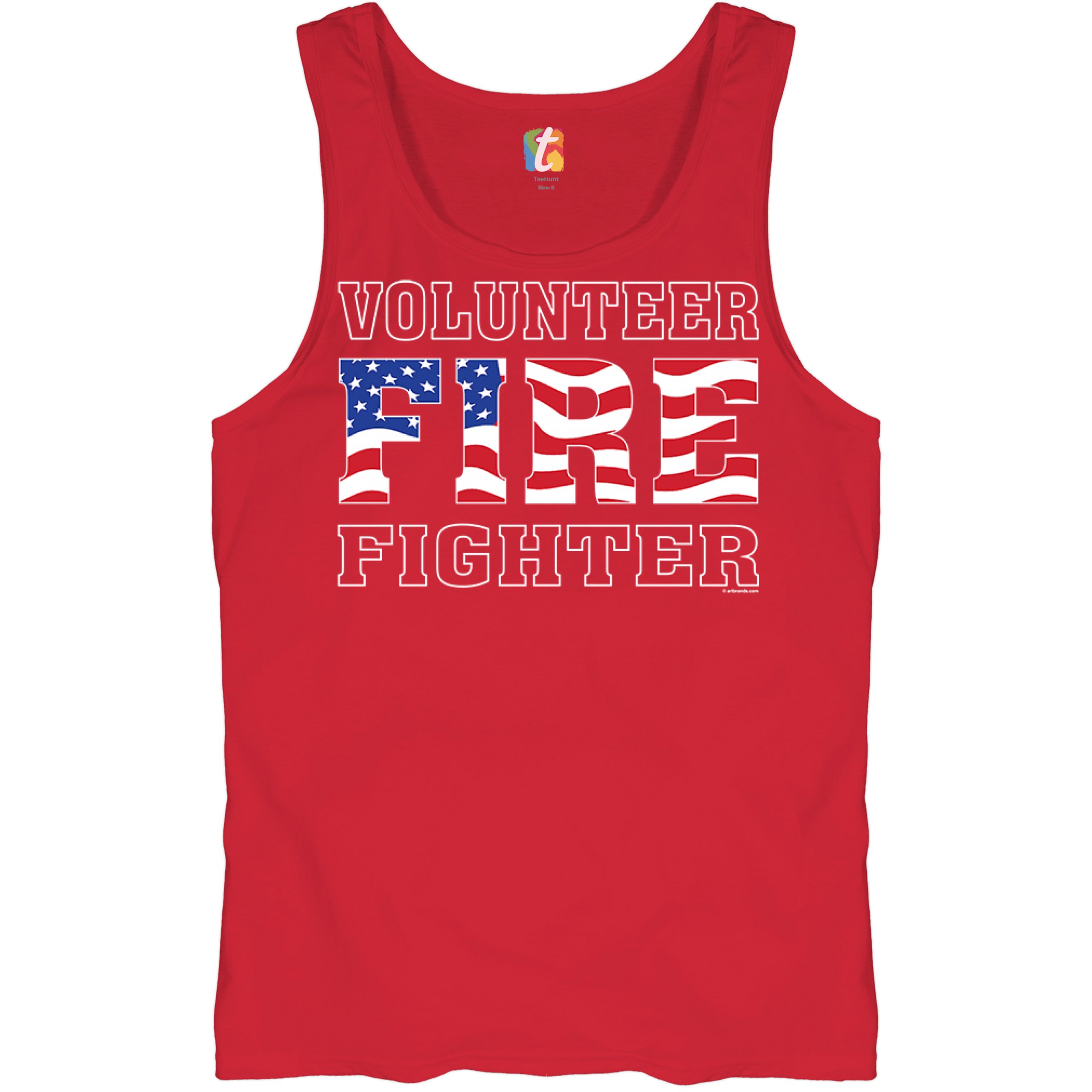 Volunteer Fire Fighter Tank Top Fire and Rescue Courage Patriotic Men's Top - Picture 10 of 21